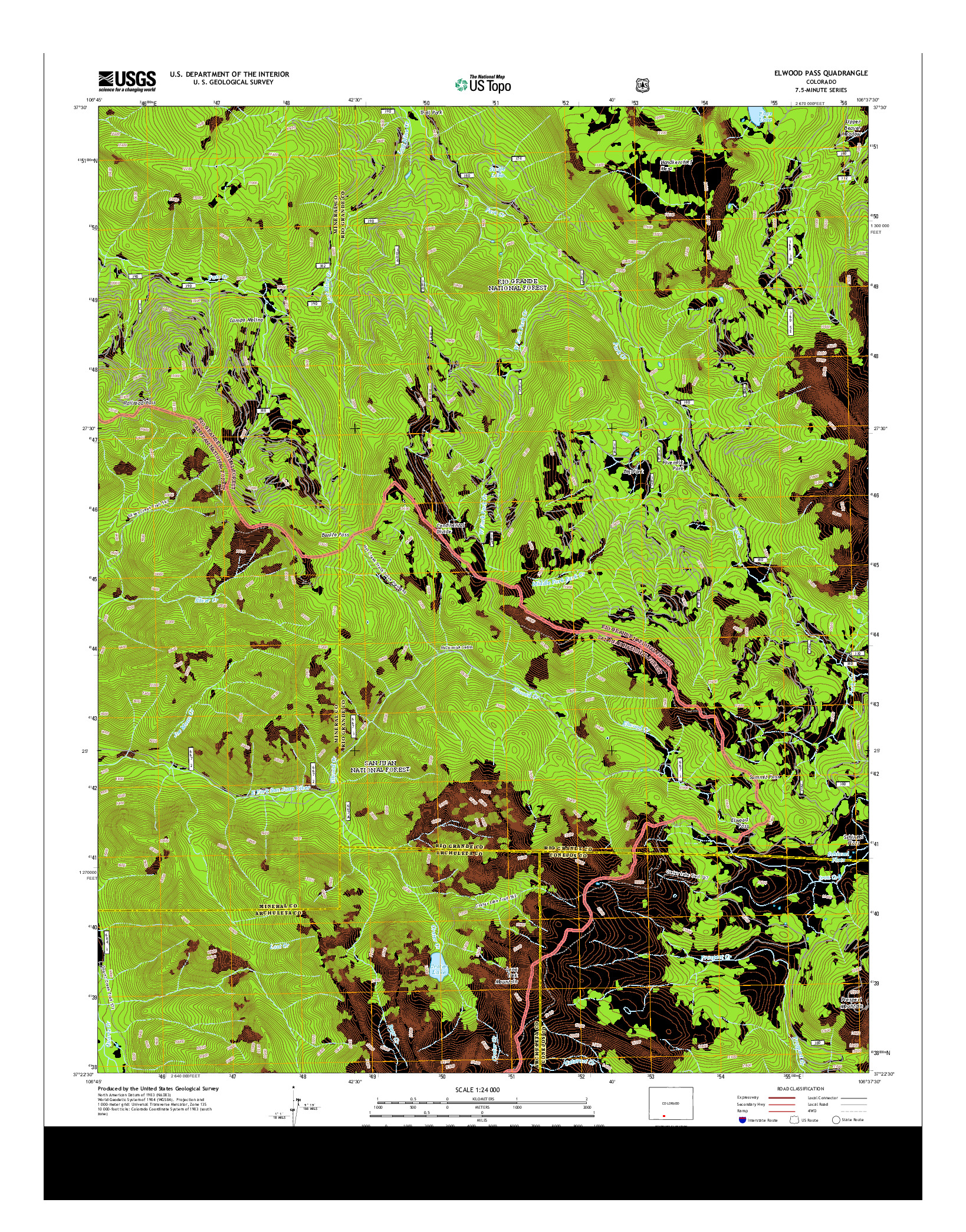 USGS US TOPO 7.5-MINUTE MAP FOR ELWOOD PASS, CO 2013