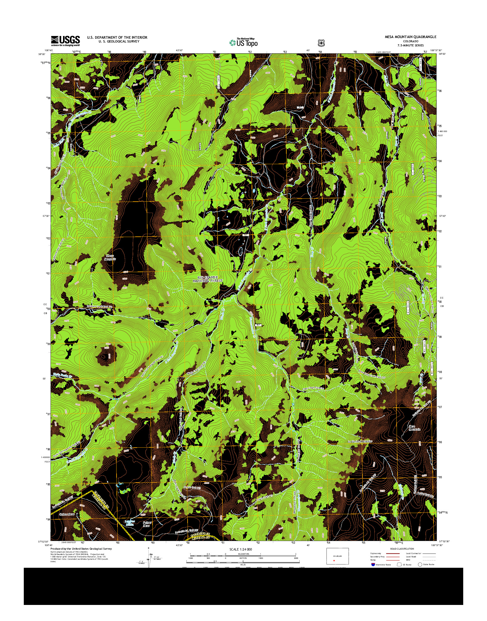 USGS US TOPO 7.5-MINUTE MAP FOR MESA MOUNTAIN, CO 2013