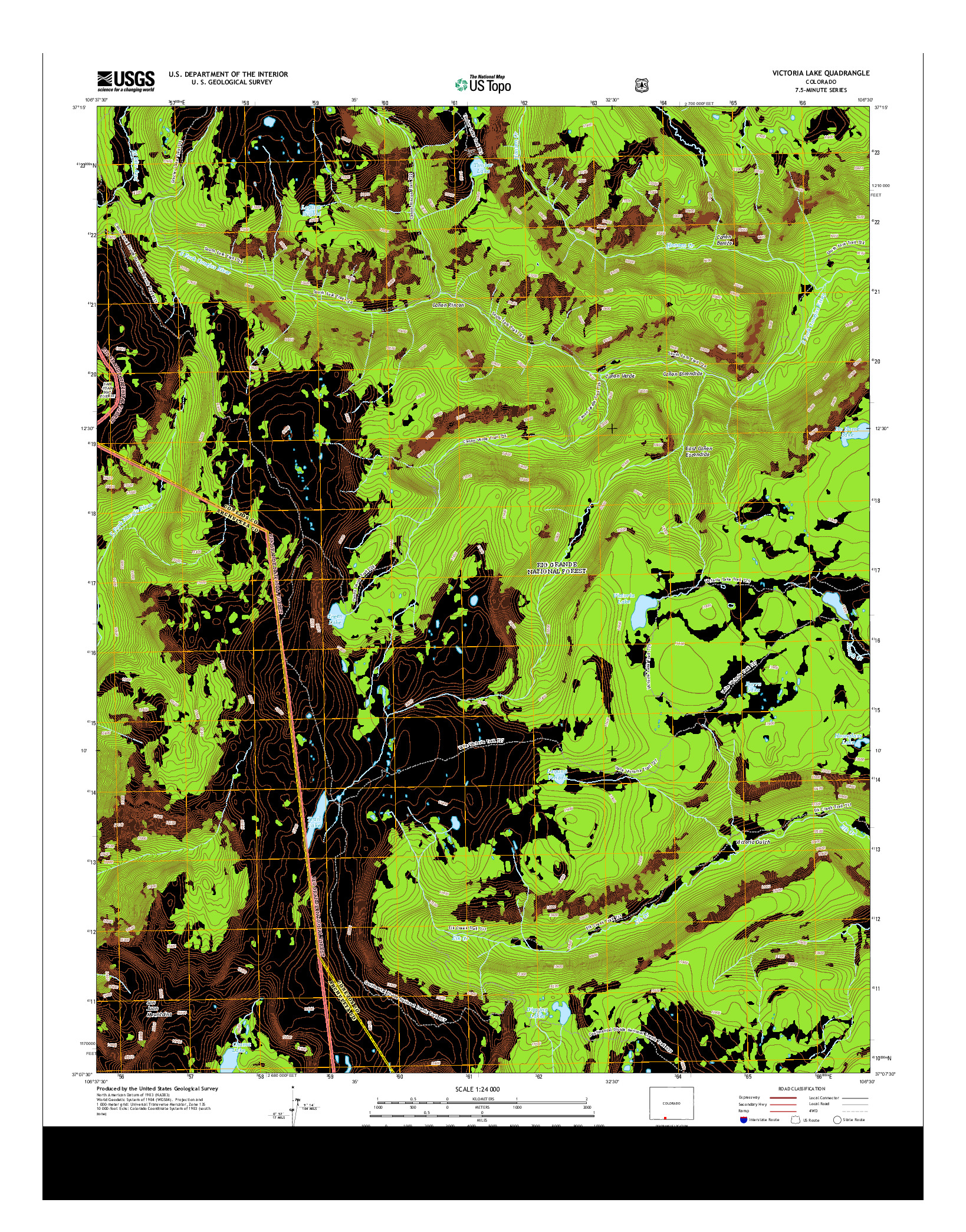 USGS US TOPO 7.5-MINUTE MAP FOR VICTORIA LAKE, CO 2013