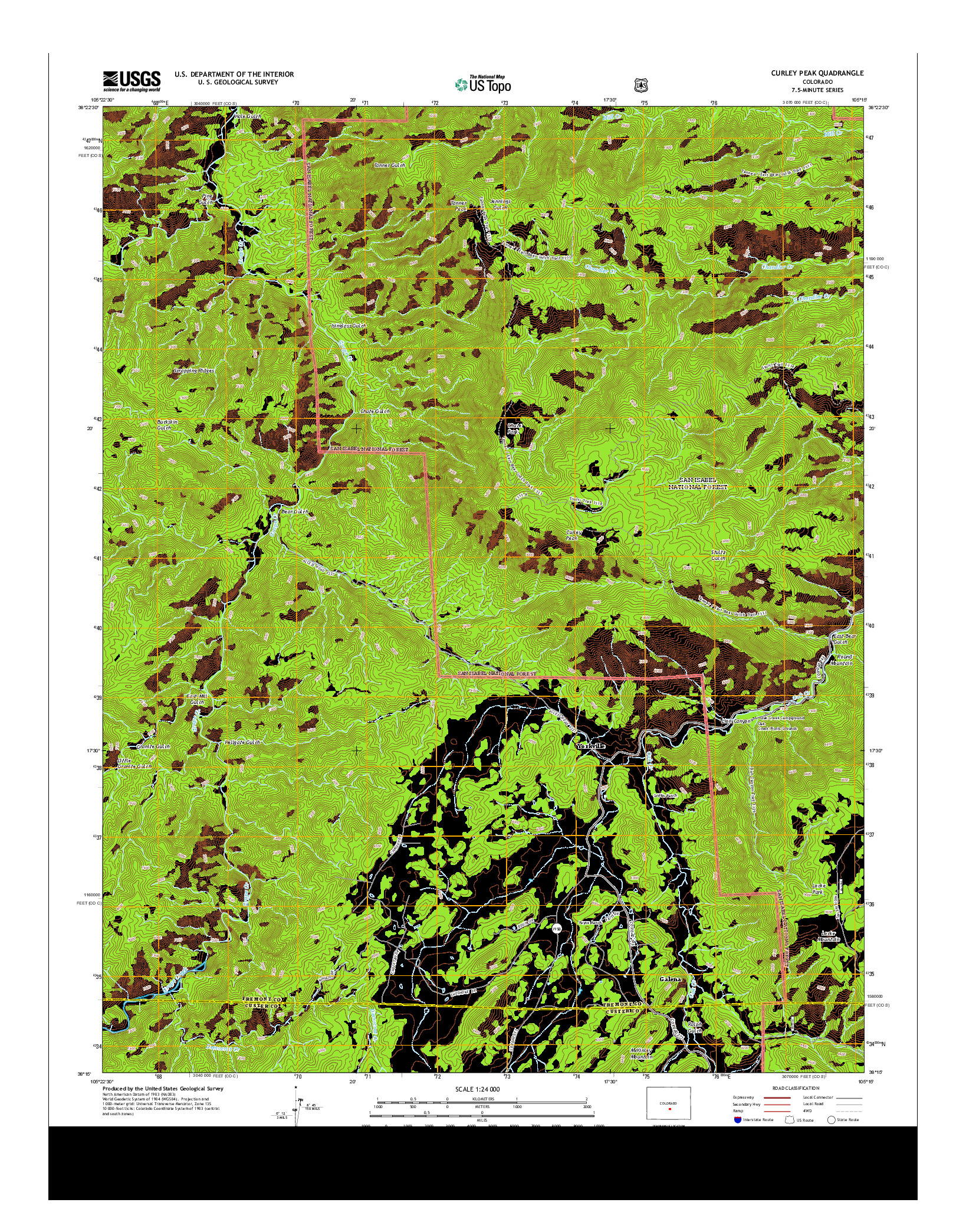USGS US TOPO 7.5-MINUTE MAP FOR CURLEY PEAK, CO 2013