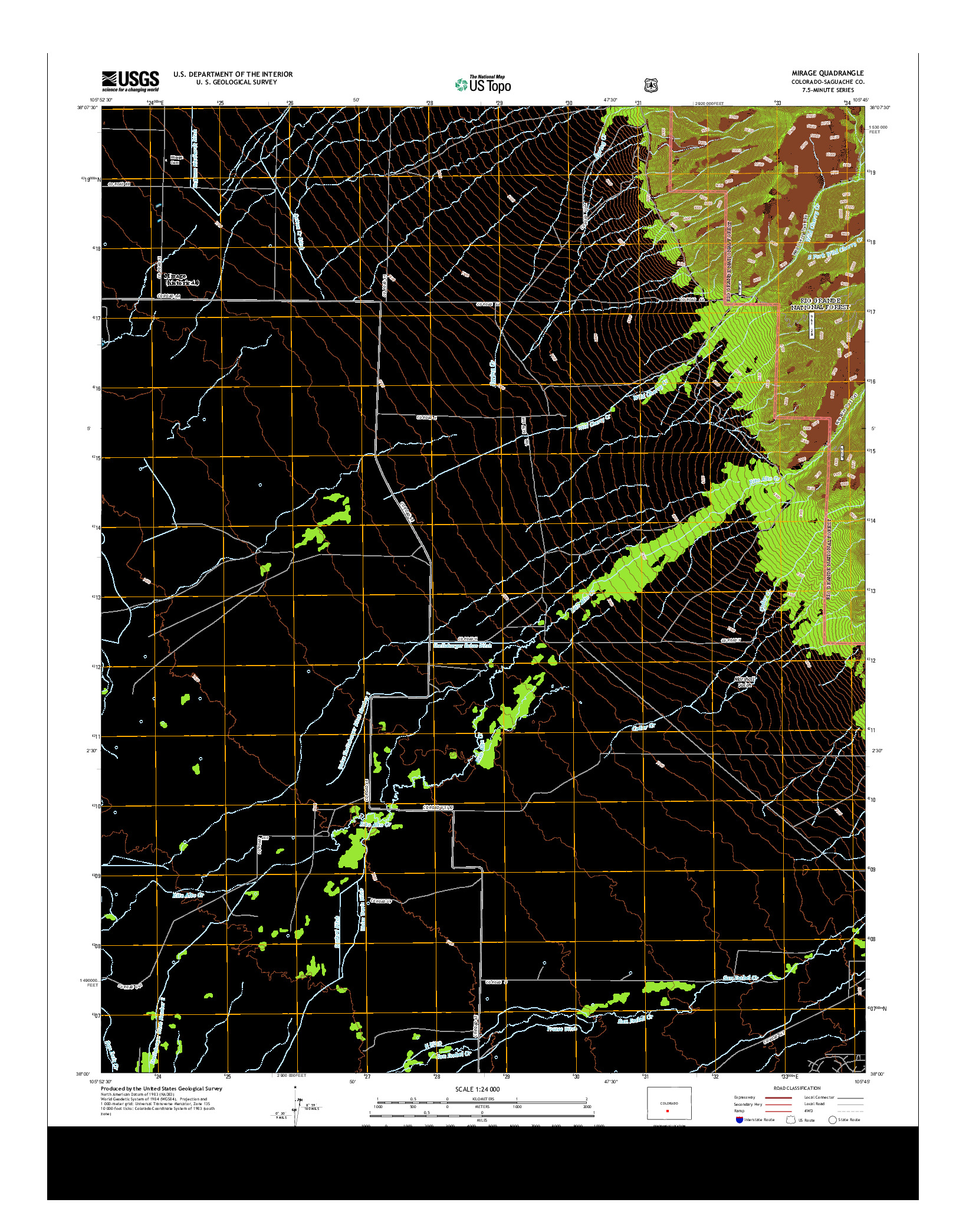 USGS US TOPO 7.5-MINUTE MAP FOR MIRAGE, CO 2013