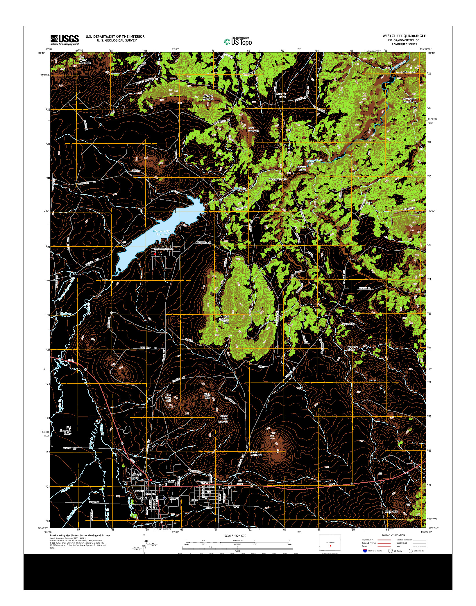 USGS US TOPO 7.5-MINUTE MAP FOR WESTCLIFFE, CO 2013