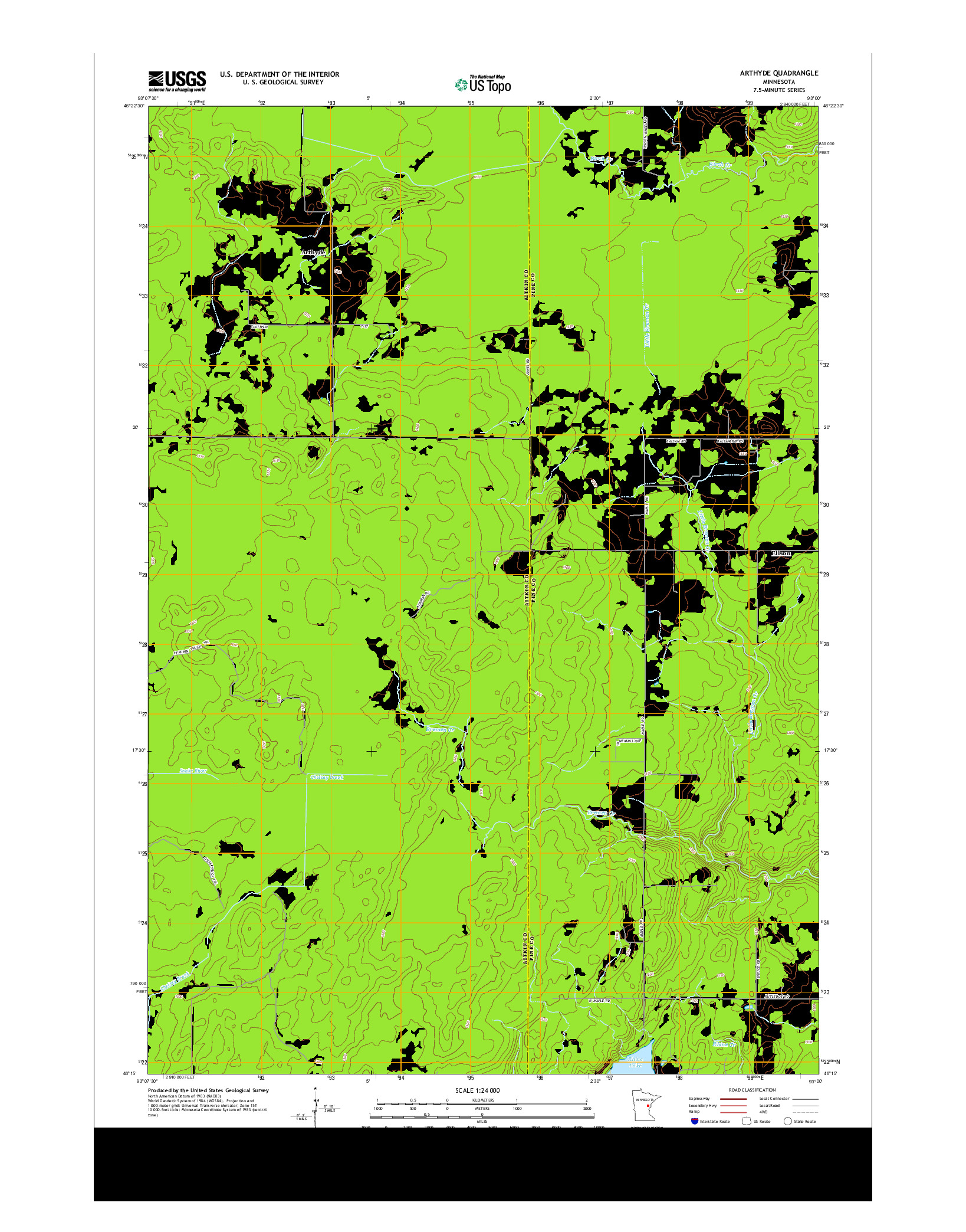 USGS US TOPO 7.5-MINUTE MAP FOR ARTHYDE, MN 2013