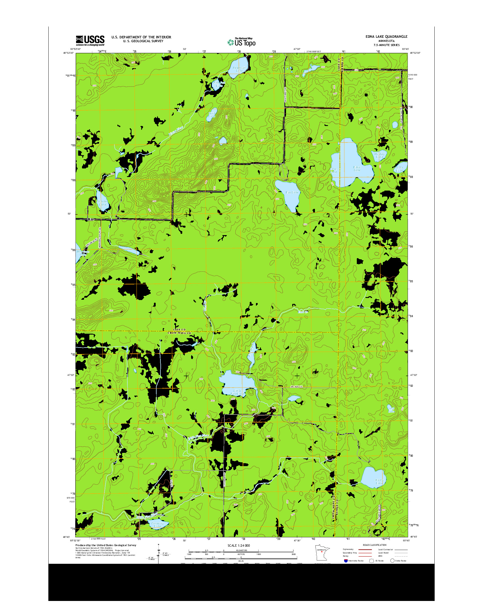 USGS US TOPO 7.5-MINUTE MAP FOR EDNA LAKE, MN 2013