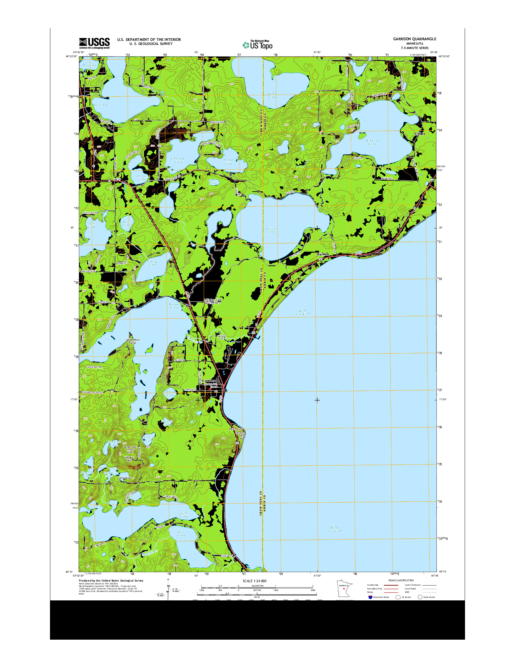 USGS US TOPO 7.5-MINUTE MAP FOR GARRISON, MN 2013