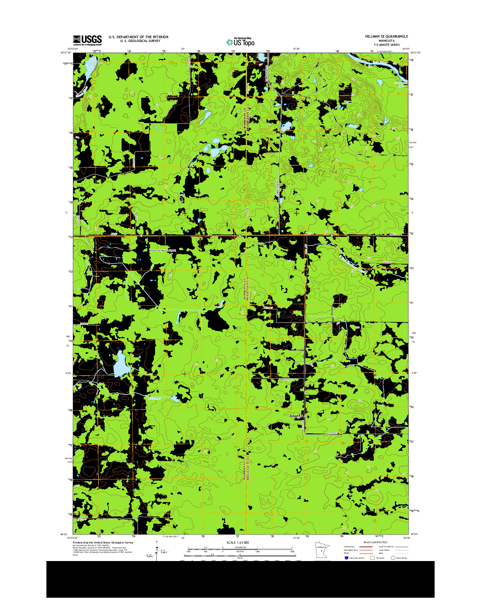 USGS US TOPO 7.5-MINUTE MAP FOR HILLMAN SE, MN 2013