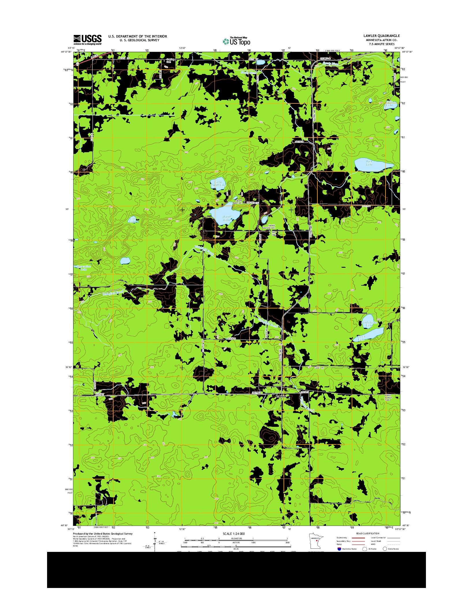 USGS US TOPO 7.5-MINUTE MAP FOR LAWLER, MN 2013