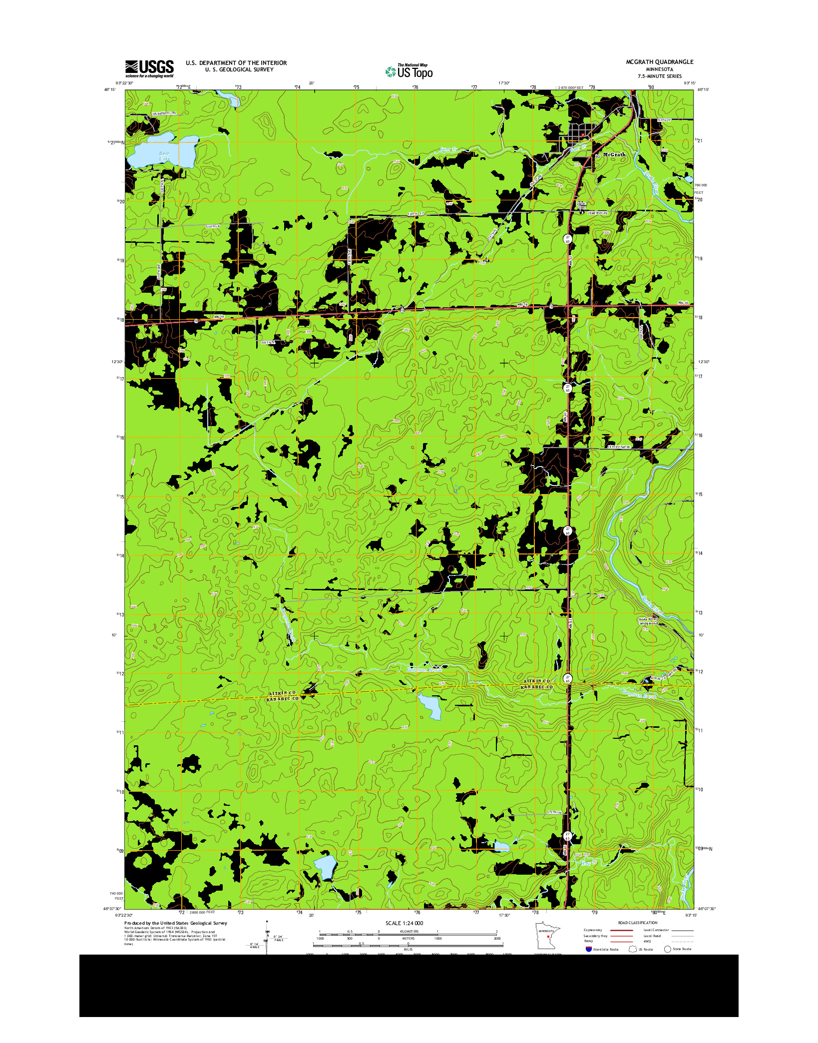 USGS US TOPO 7.5-MINUTE MAP FOR MCGRATH, MN 2013