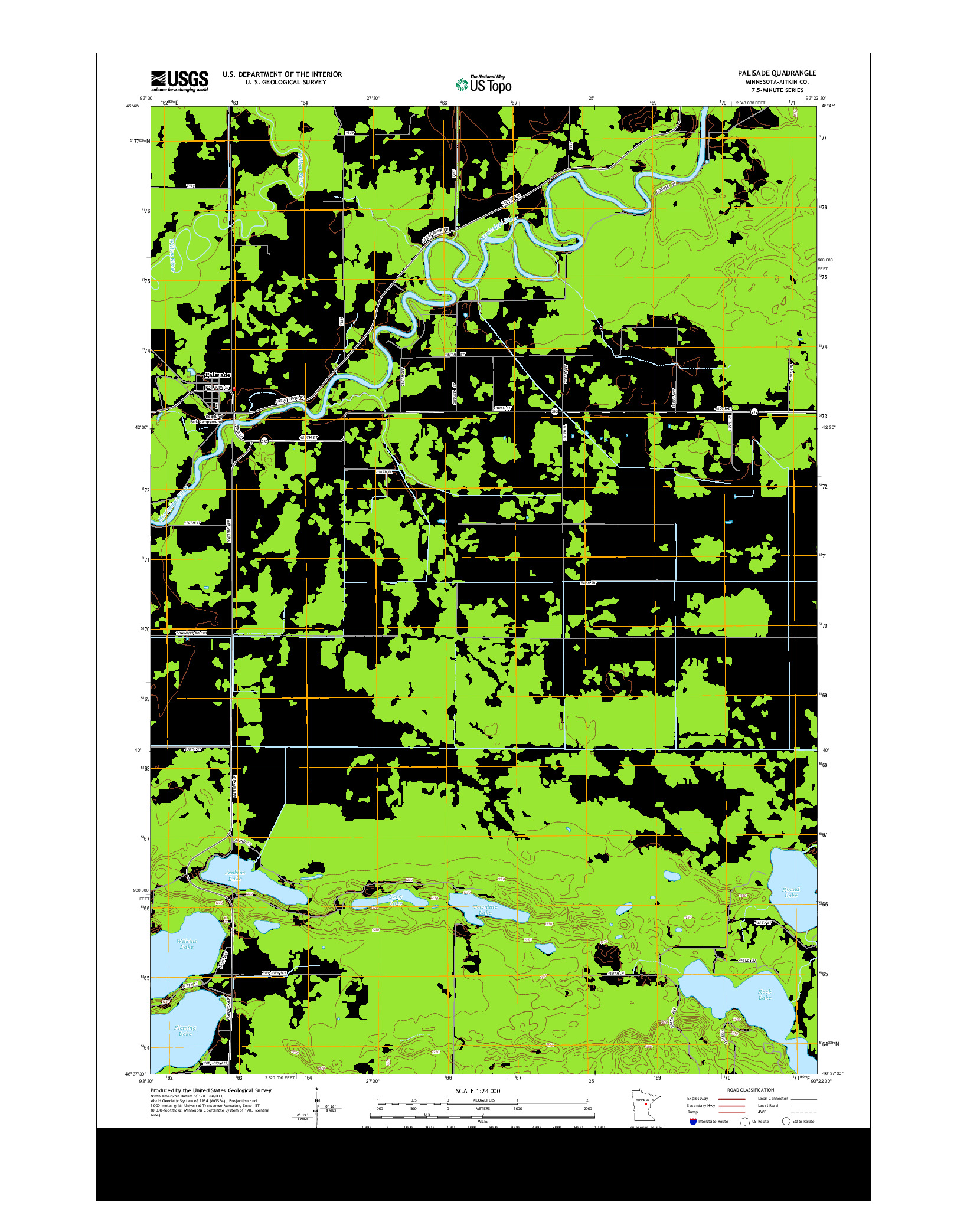 USGS US TOPO 7.5-MINUTE MAP FOR PALISADE, MN 2013