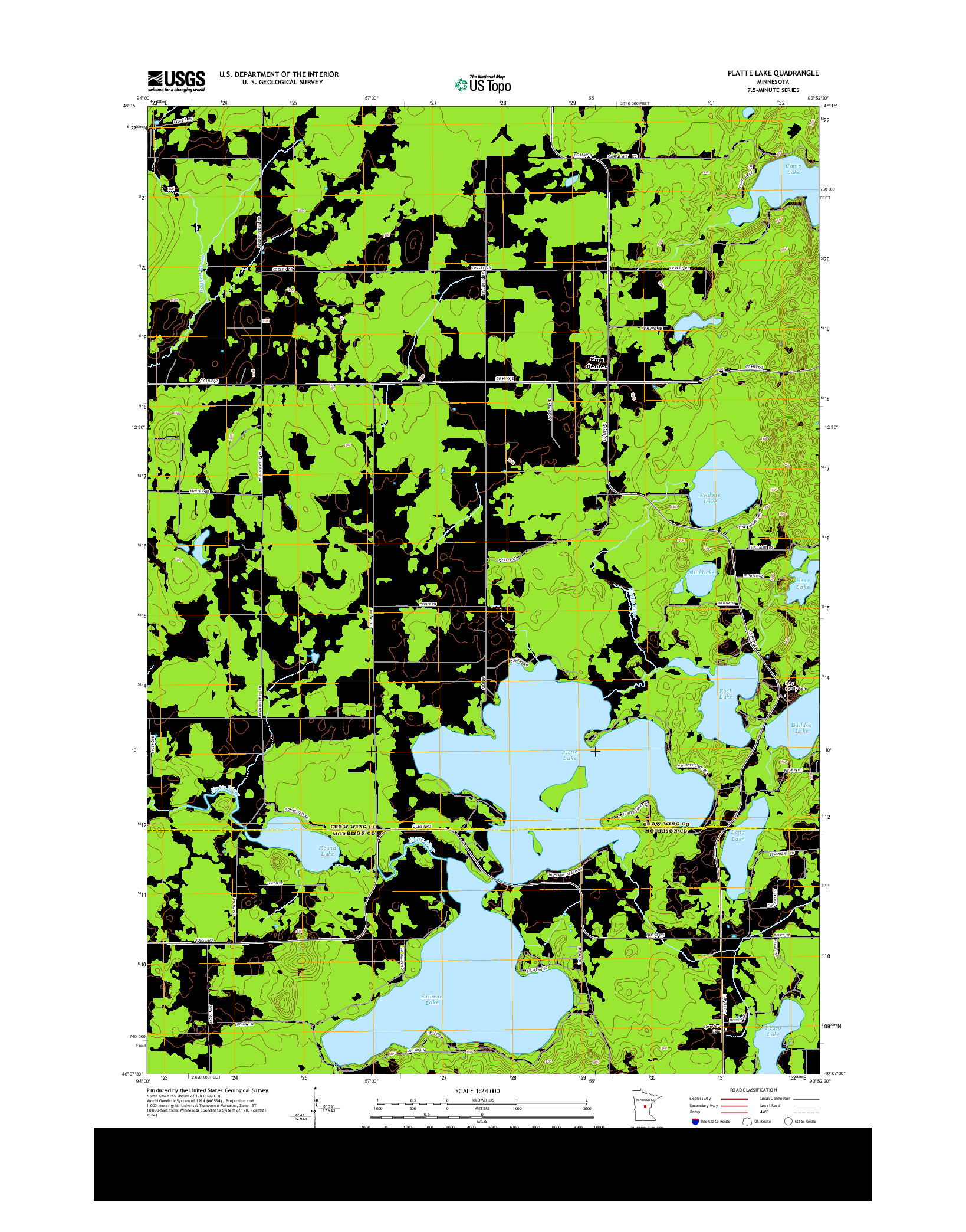 USGS US TOPO 7.5-MINUTE MAP FOR PLATTE LAKE, MN 2013