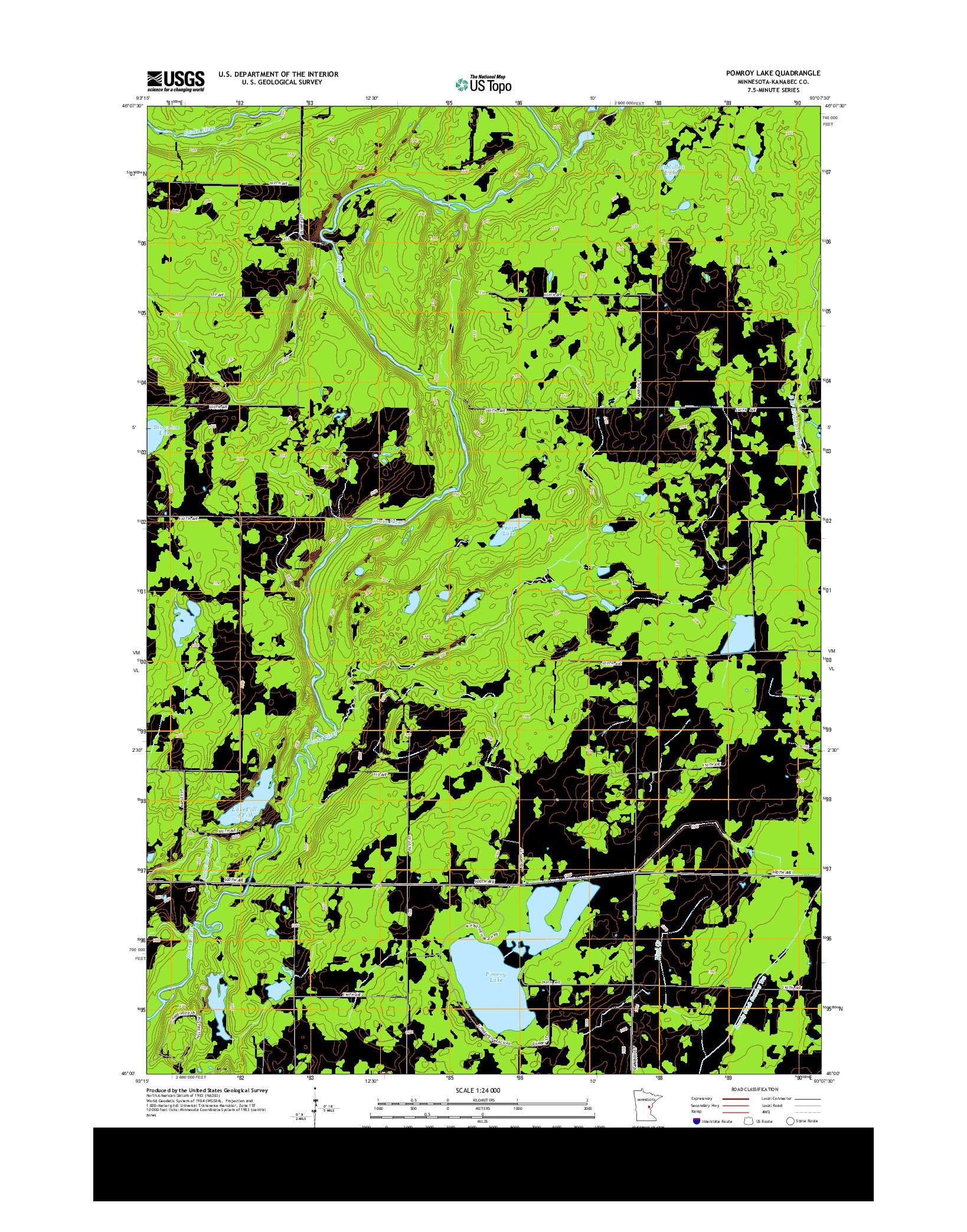 USGS US TOPO 7.5-MINUTE MAP FOR POMROY LAKE, MN 2013