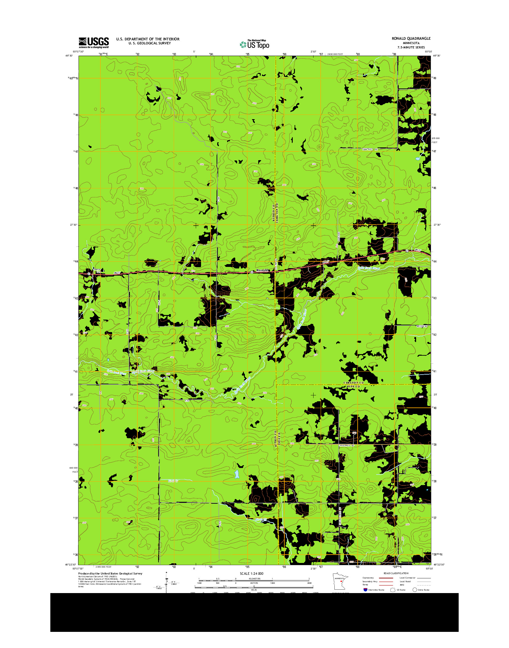 USGS US TOPO 7.5-MINUTE MAP FOR RONALD, MN 2013