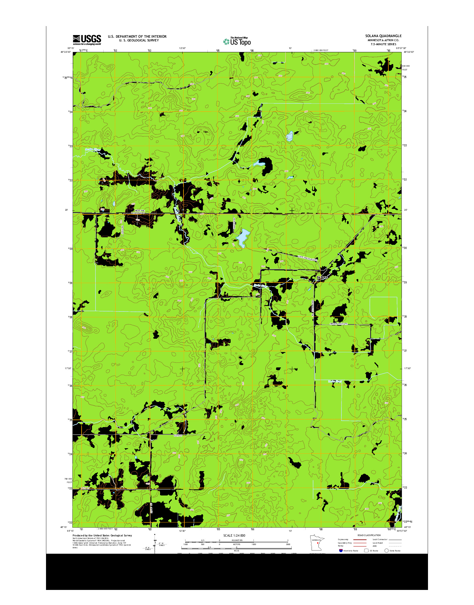 USGS US TOPO 7.5-MINUTE MAP FOR SOLANA, MN 2013