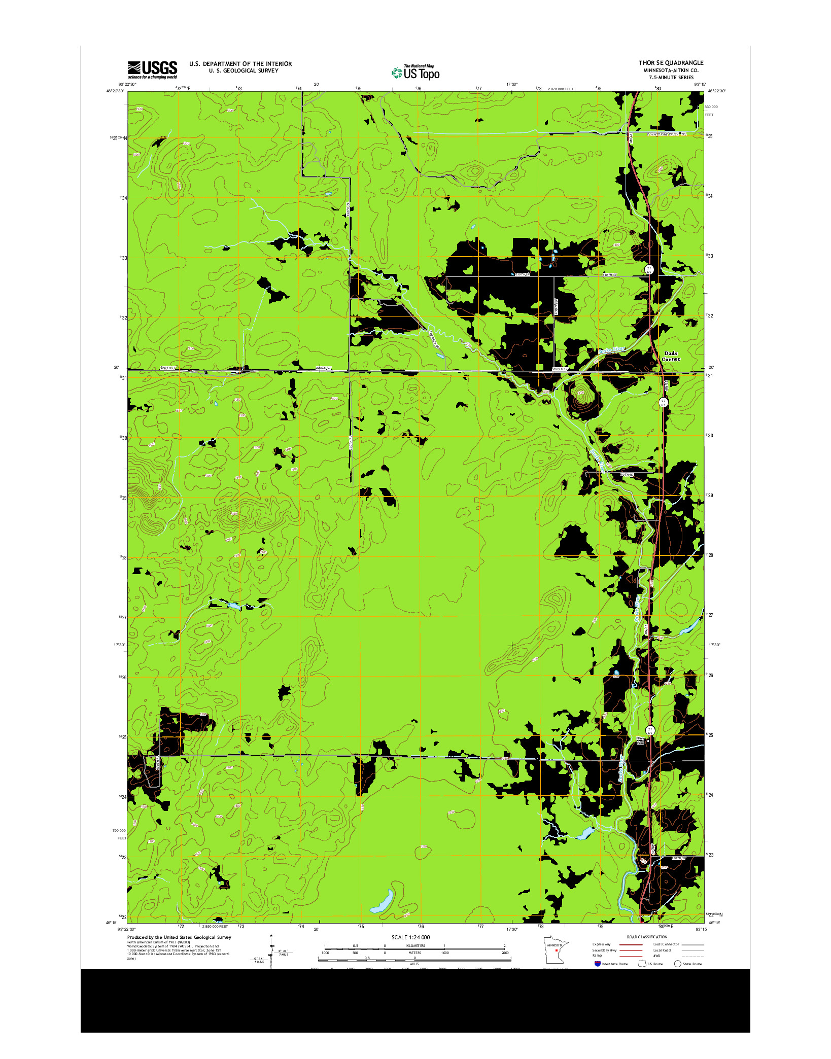 USGS US TOPO 7.5-MINUTE MAP FOR THOR SE, MN 2013
