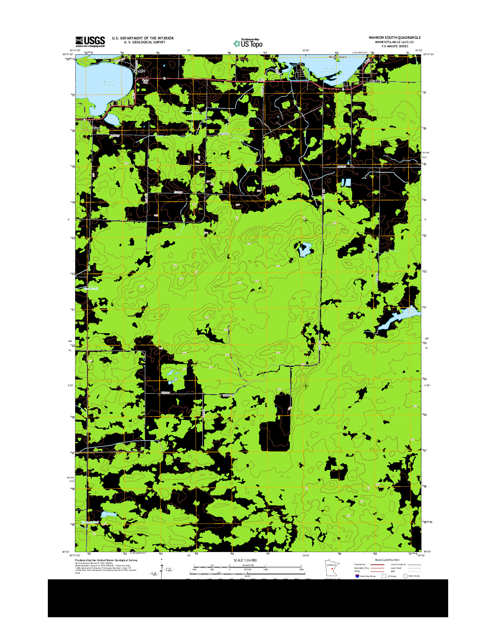 USGS US TOPO 7.5-MINUTE MAP FOR WAHKON SOUTH, MN 2013