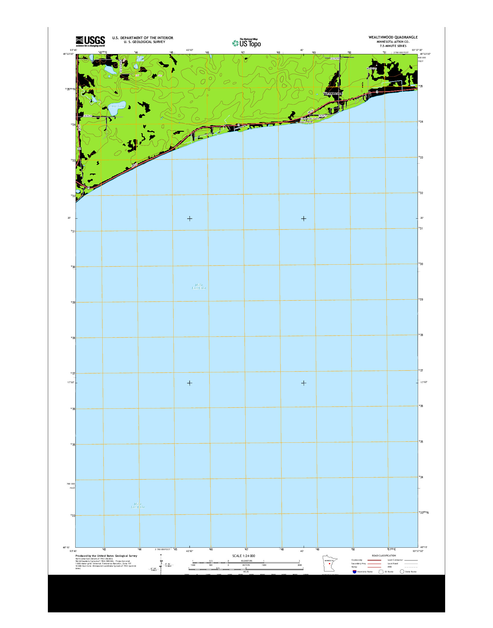 USGS US TOPO 7.5-MINUTE MAP FOR WEALTHWOOD, MN 2013