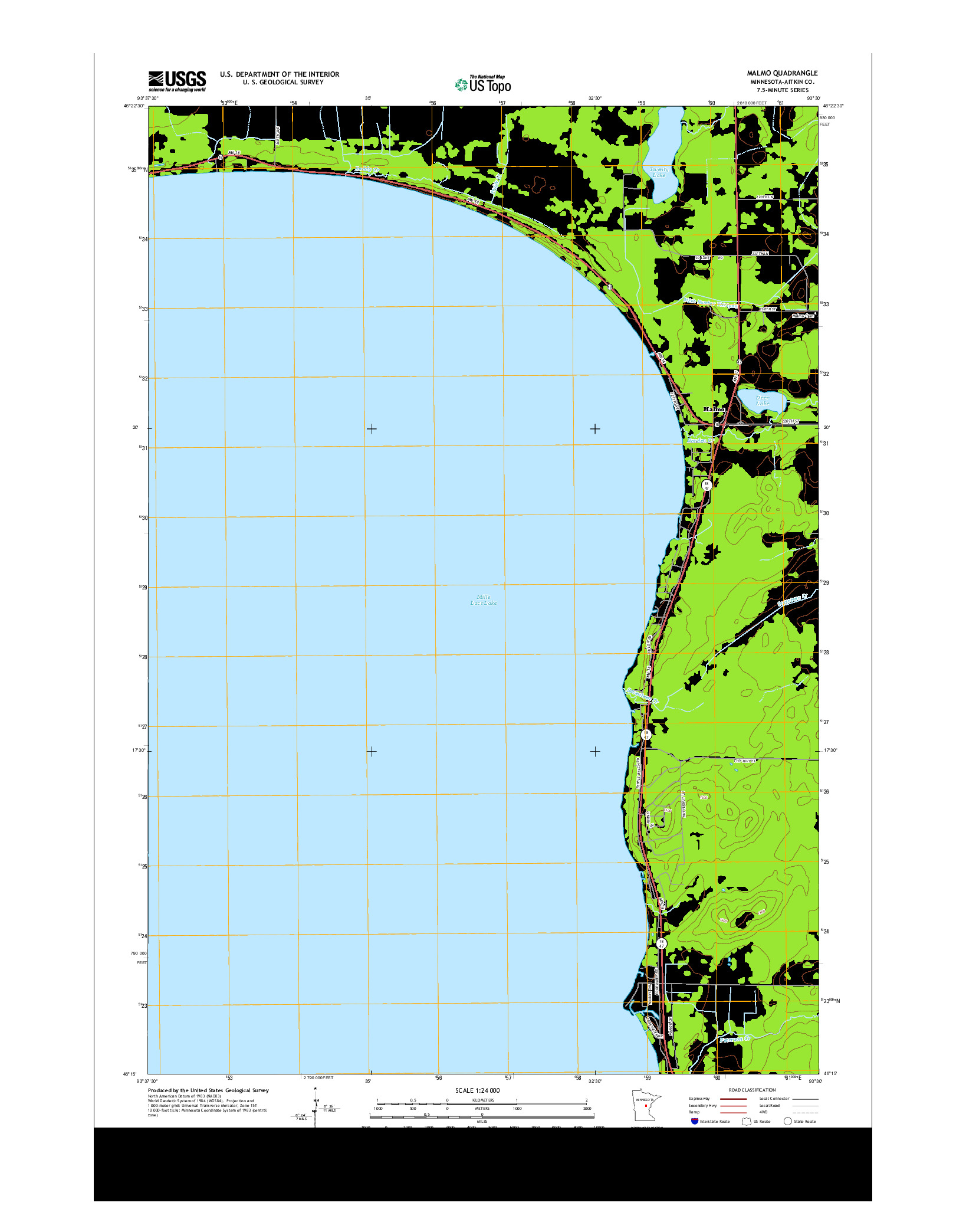 USGS US TOPO 7.5-MINUTE MAP FOR MALMO, MN 2013