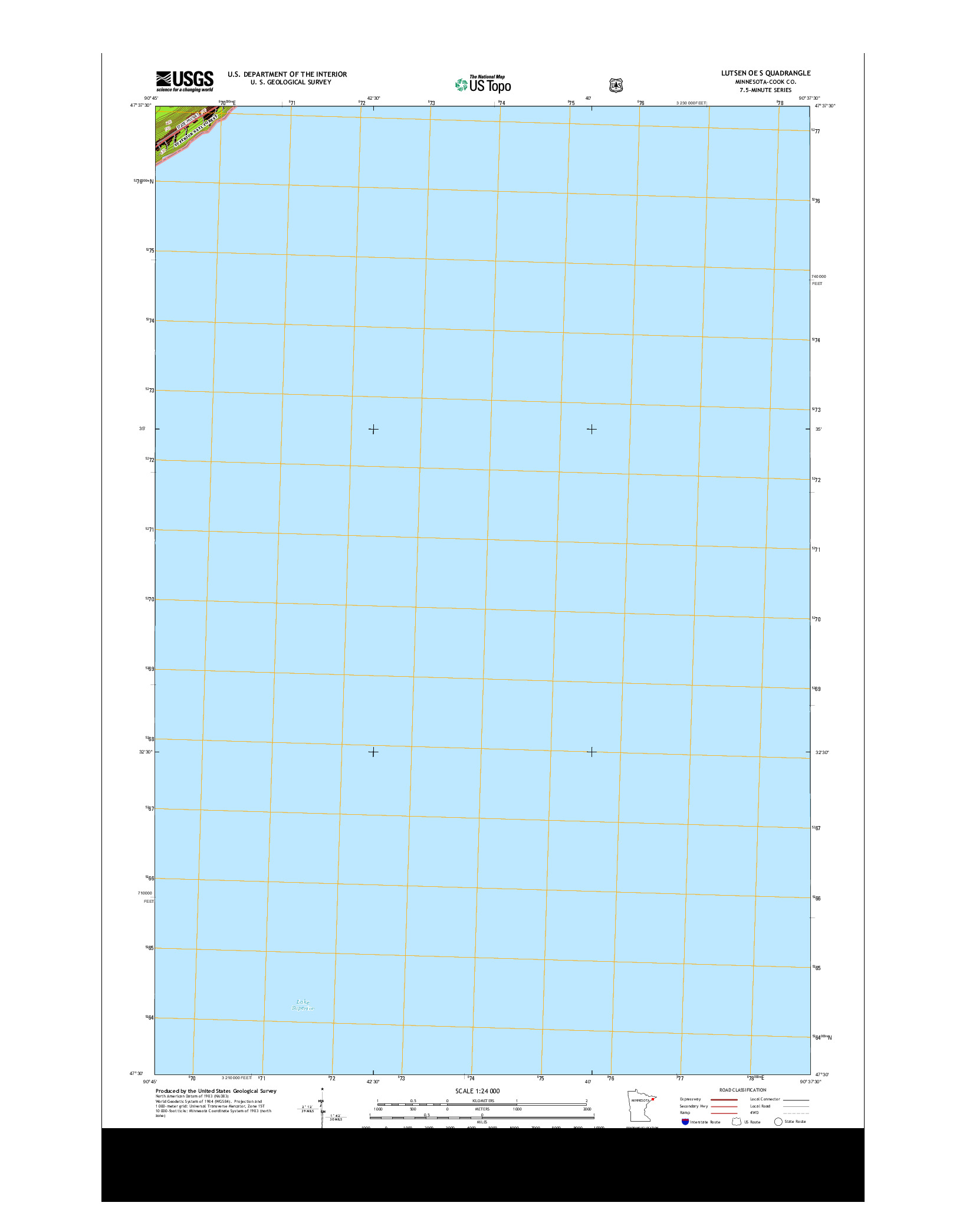 USGS US TOPO 7.5-MINUTE MAP FOR LUTSEN OE S, MN 2013