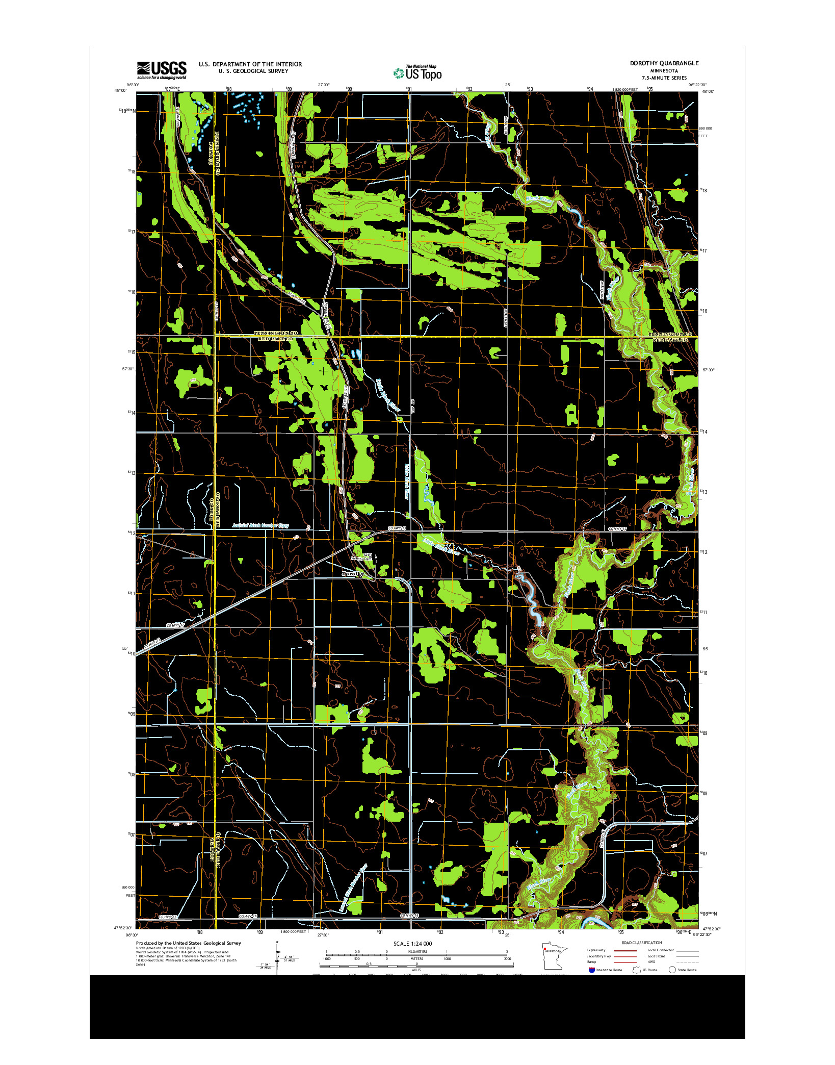 USGS US TOPO 7.5-MINUTE MAP FOR DOROTHY, MN 2013
