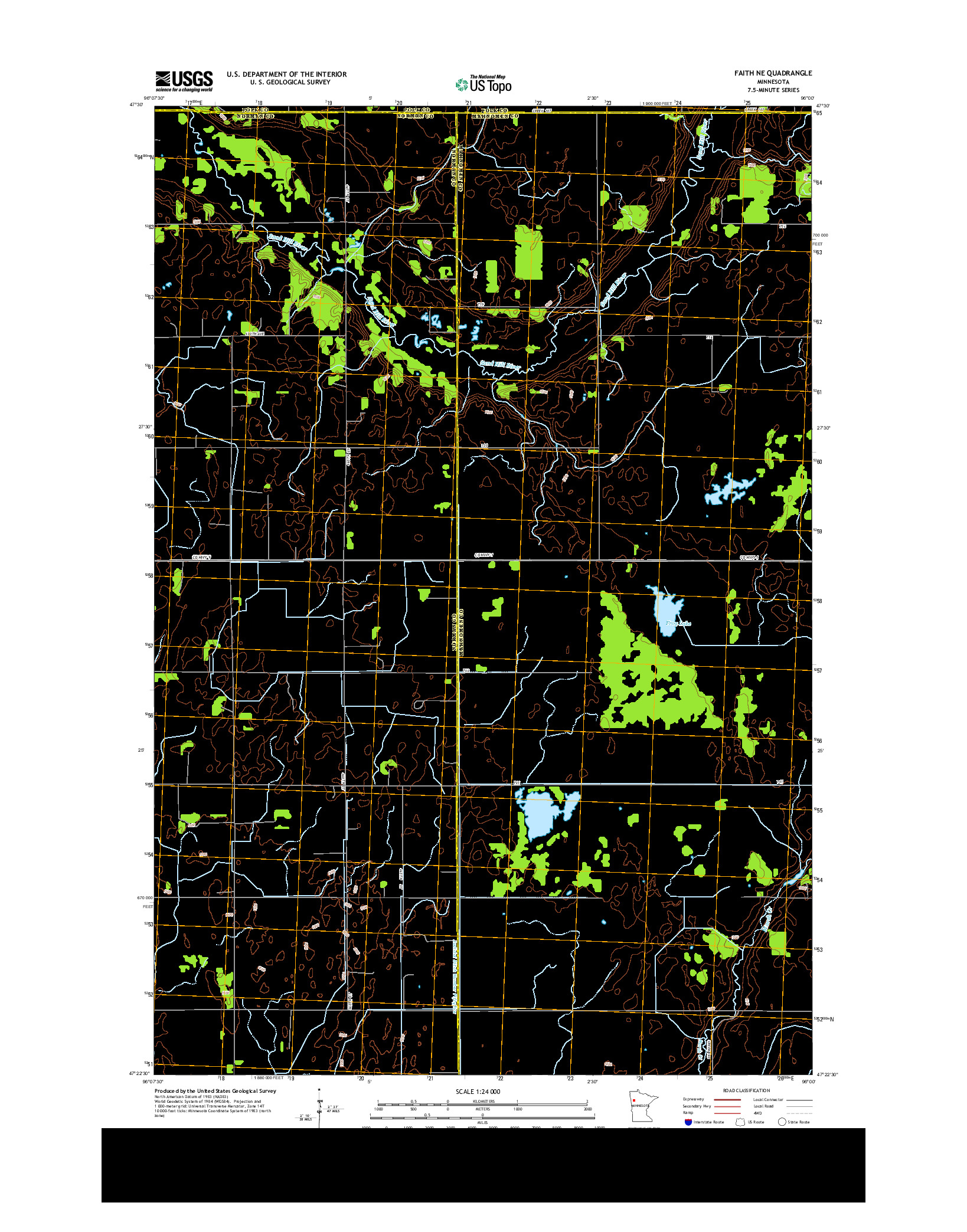 USGS US TOPO 7.5-MINUTE MAP FOR FAITH NE, MN 2013