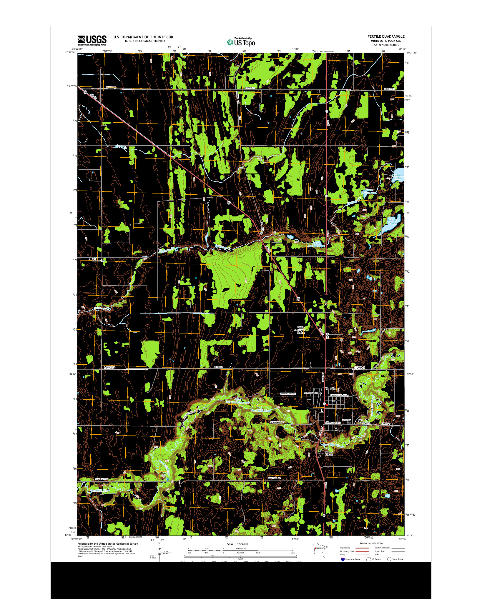 USGS US TOPO 7.5-MINUTE MAP FOR FERTILE, MN 2013