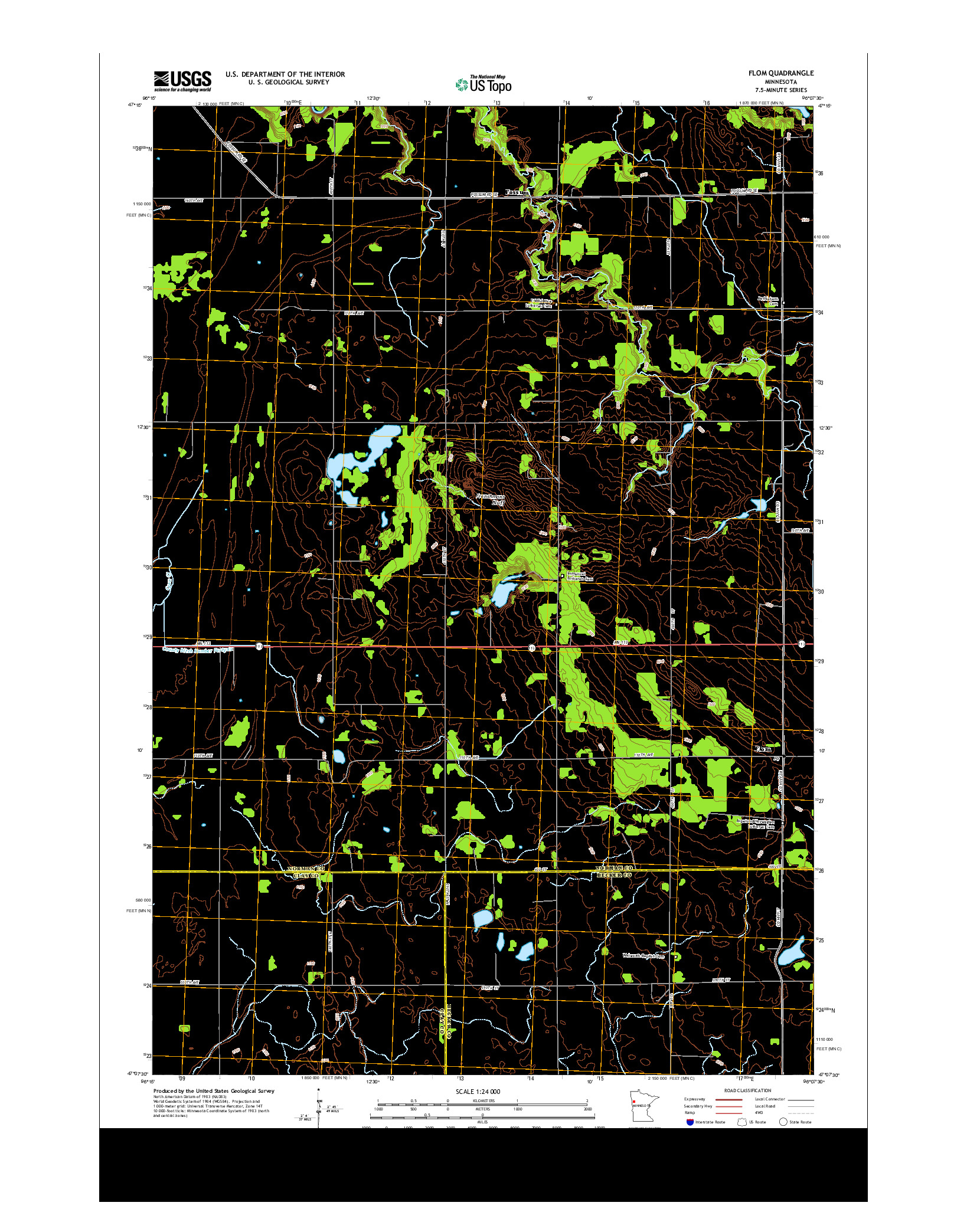 USGS US TOPO 7.5-MINUTE MAP FOR FLOM, MN 2013