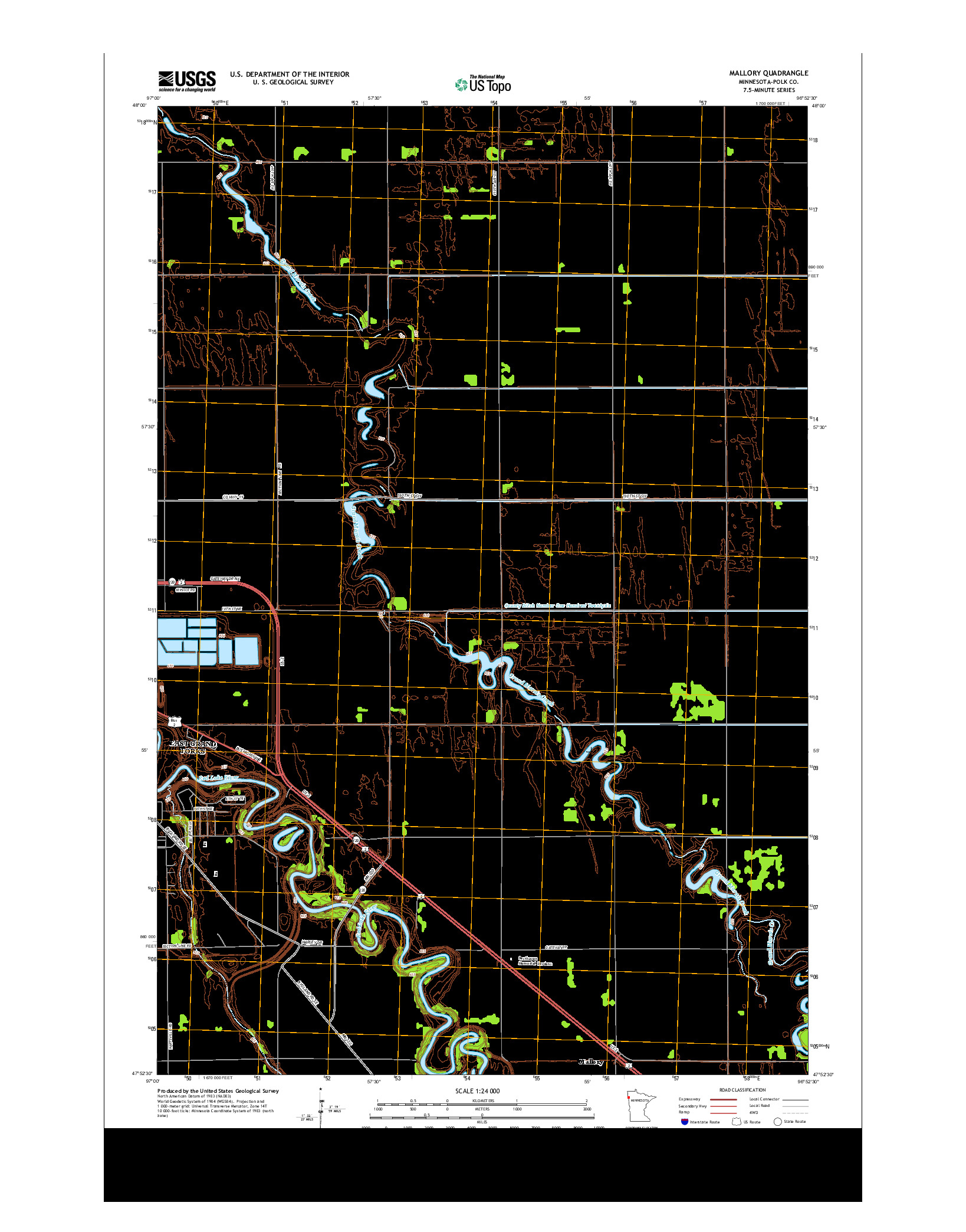 USGS US TOPO 7.5-MINUTE MAP FOR MALLORY, MN 2013