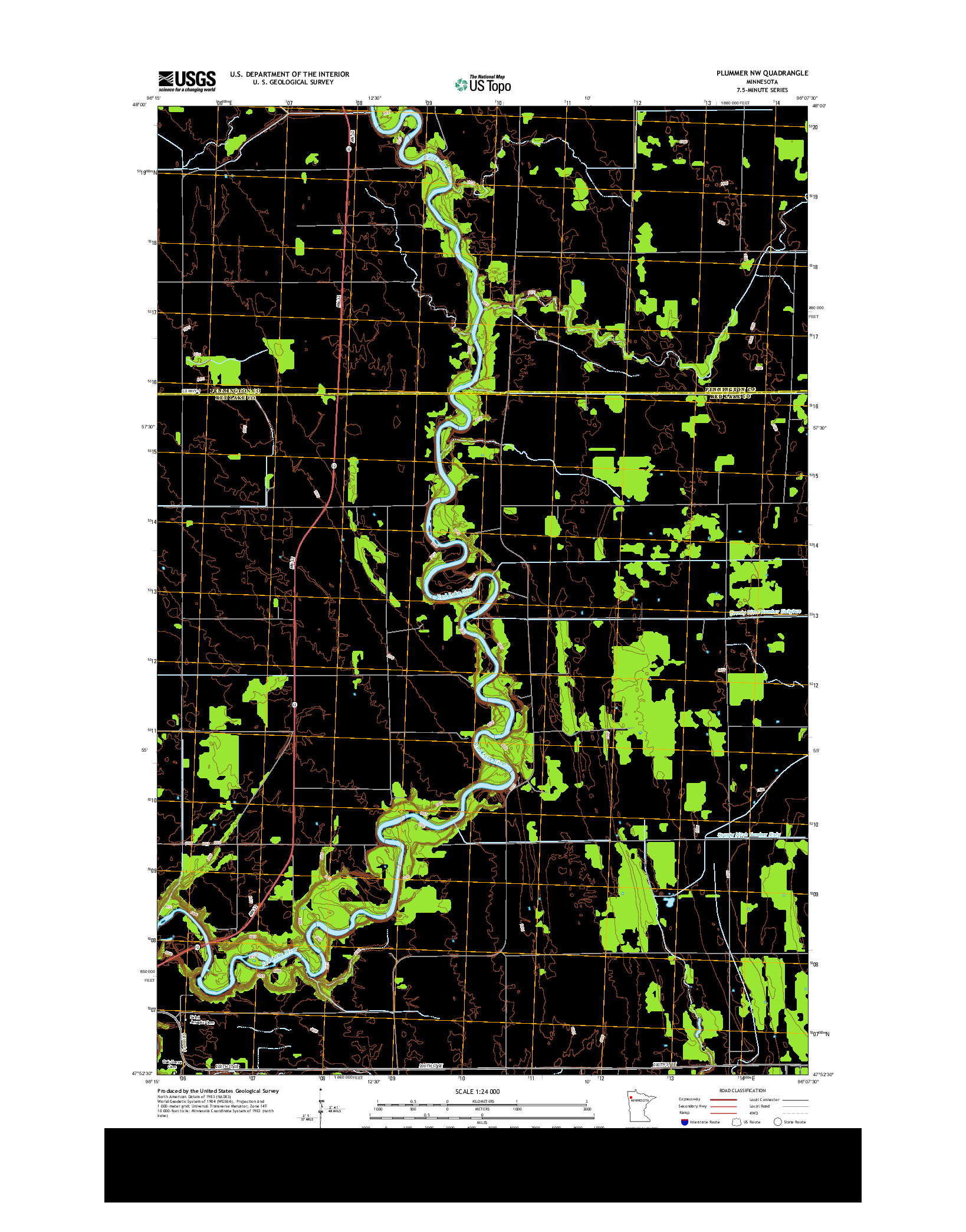 USGS US TOPO 7.5-MINUTE MAP FOR PLUMMER NW, MN 2013