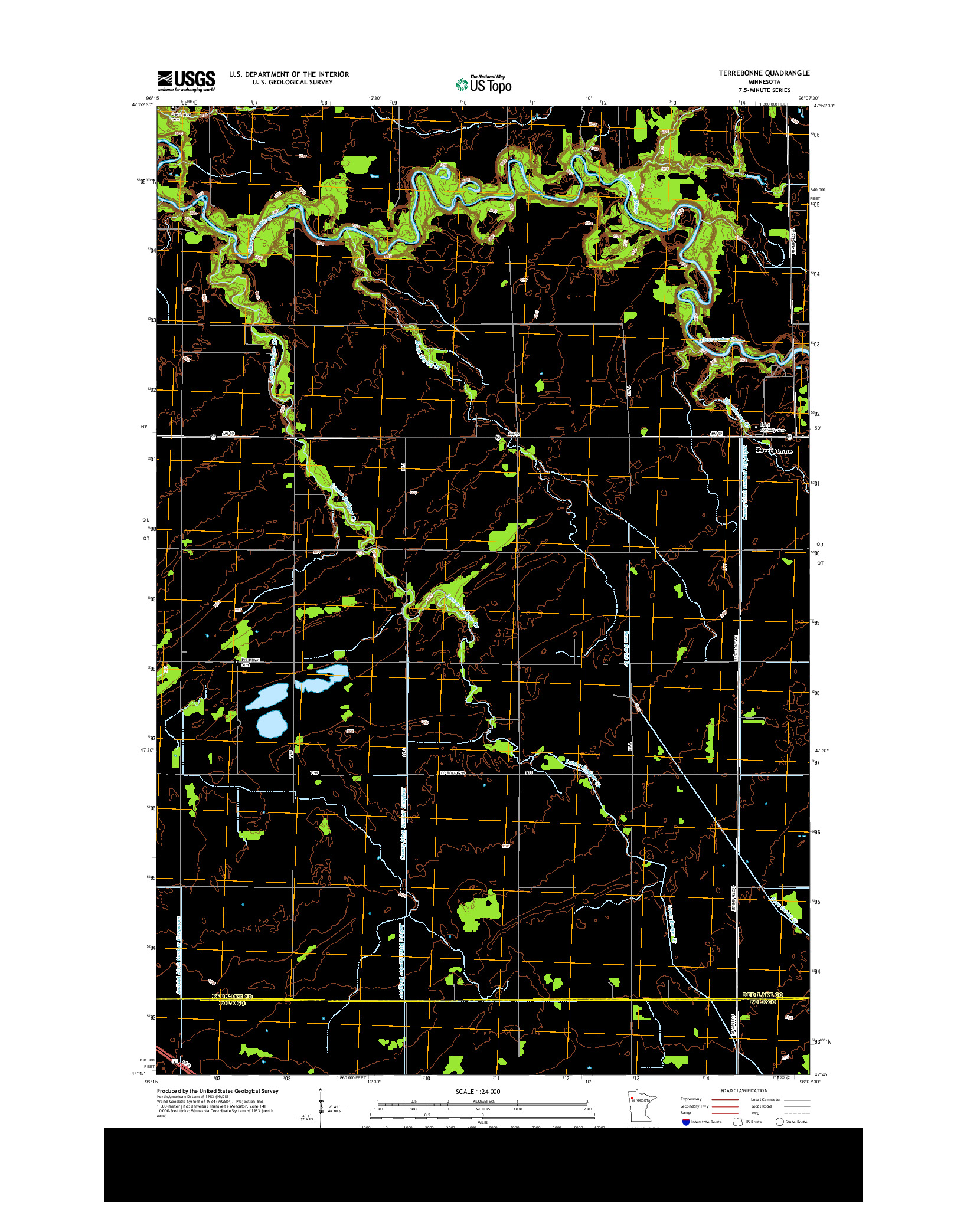 USGS US TOPO 7.5-MINUTE MAP FOR TERREBONNE, MN 2013