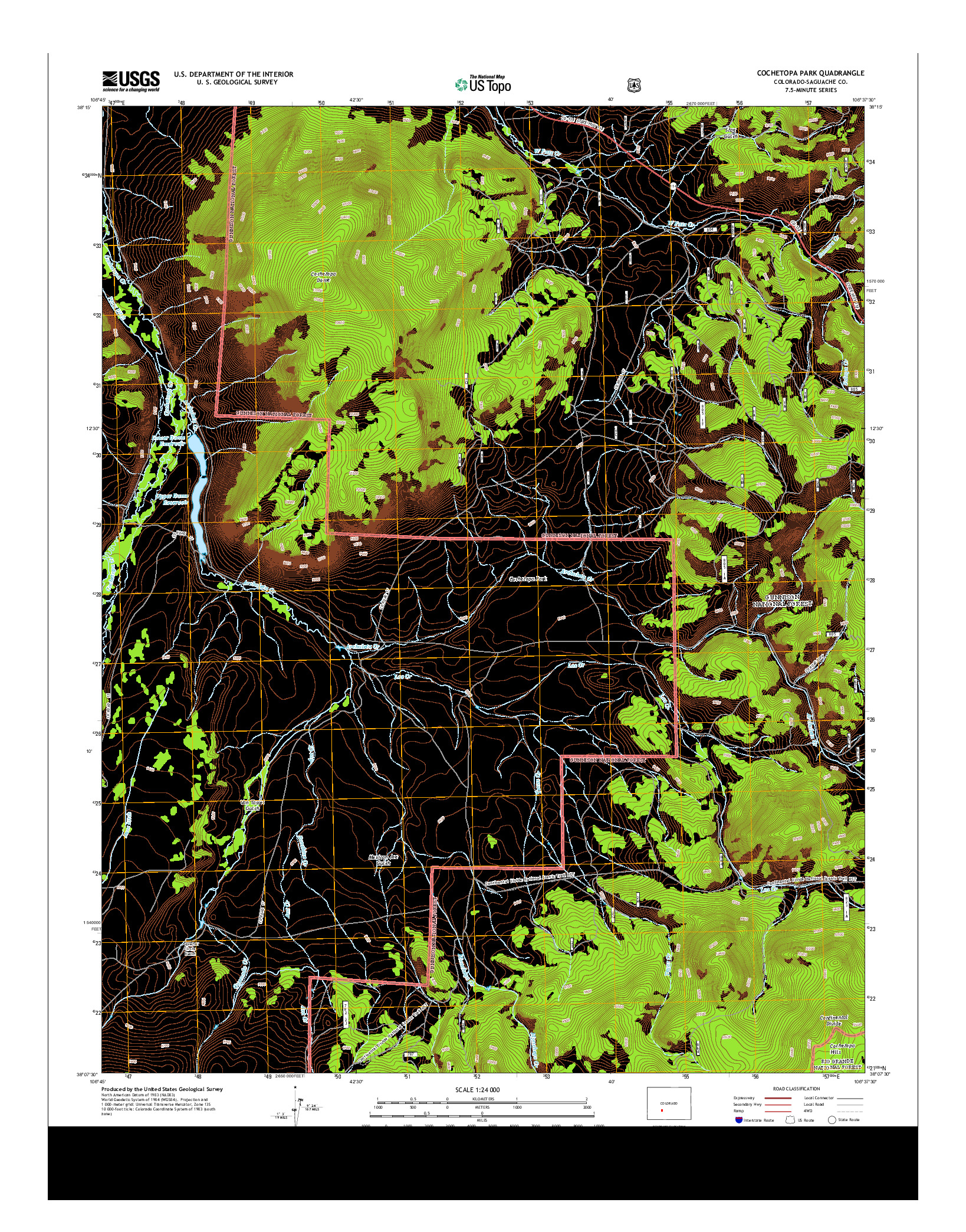 USGS US TOPO 7.5-MINUTE MAP FOR COCHETOPA PARK, CO 2013