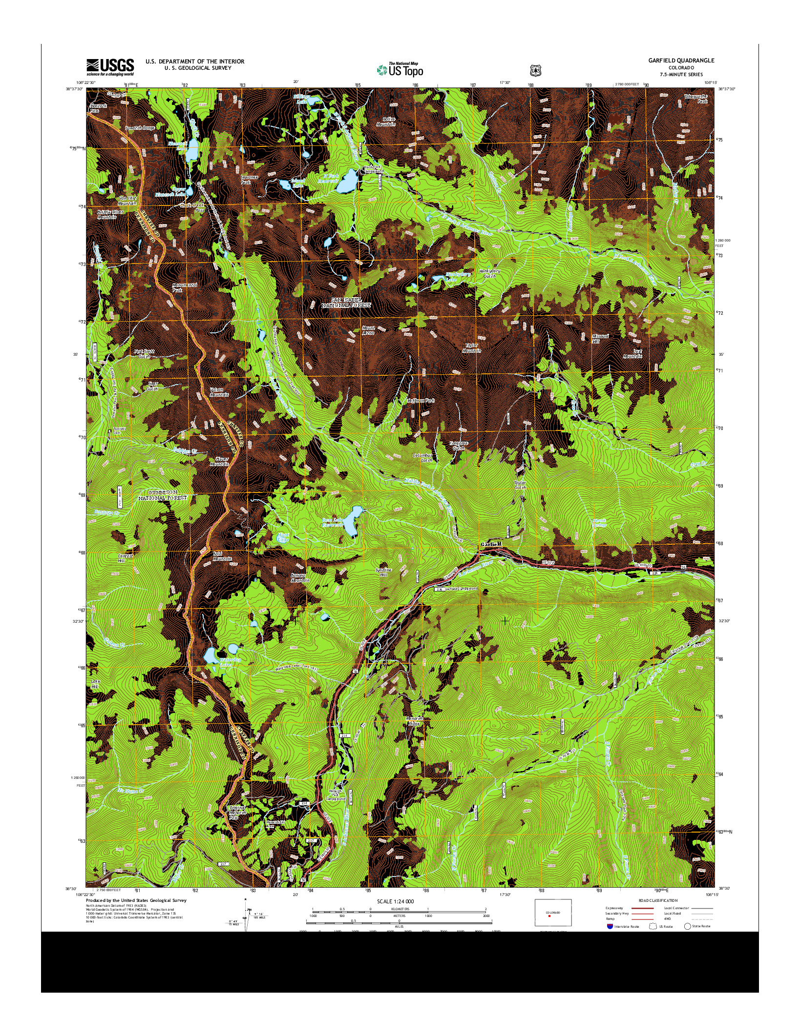 USGS US TOPO 7.5-MINUTE MAP FOR GARFIELD, CO 2013