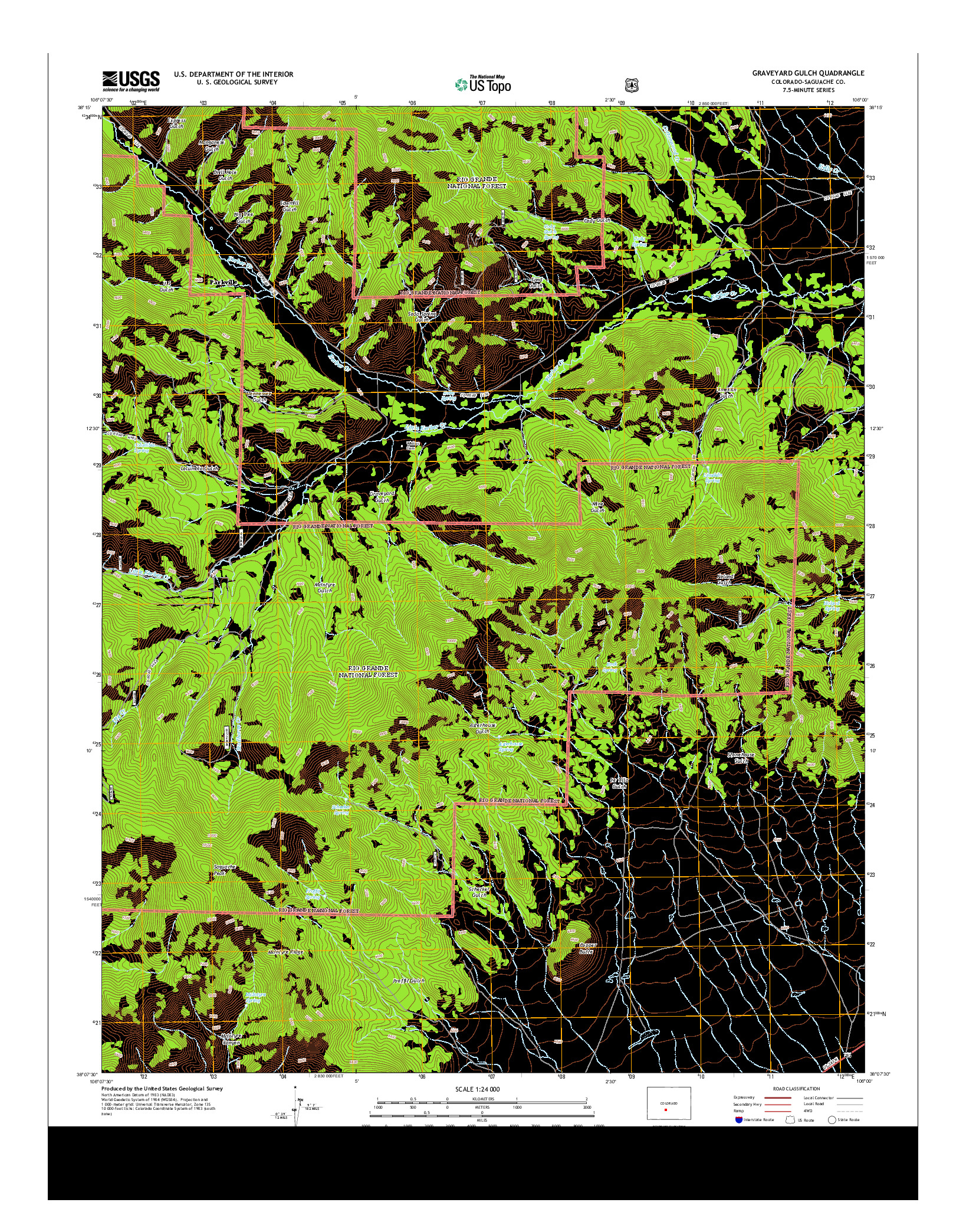 USGS US TOPO 7.5-MINUTE MAP FOR GRAVEYARD GULCH, CO 2013