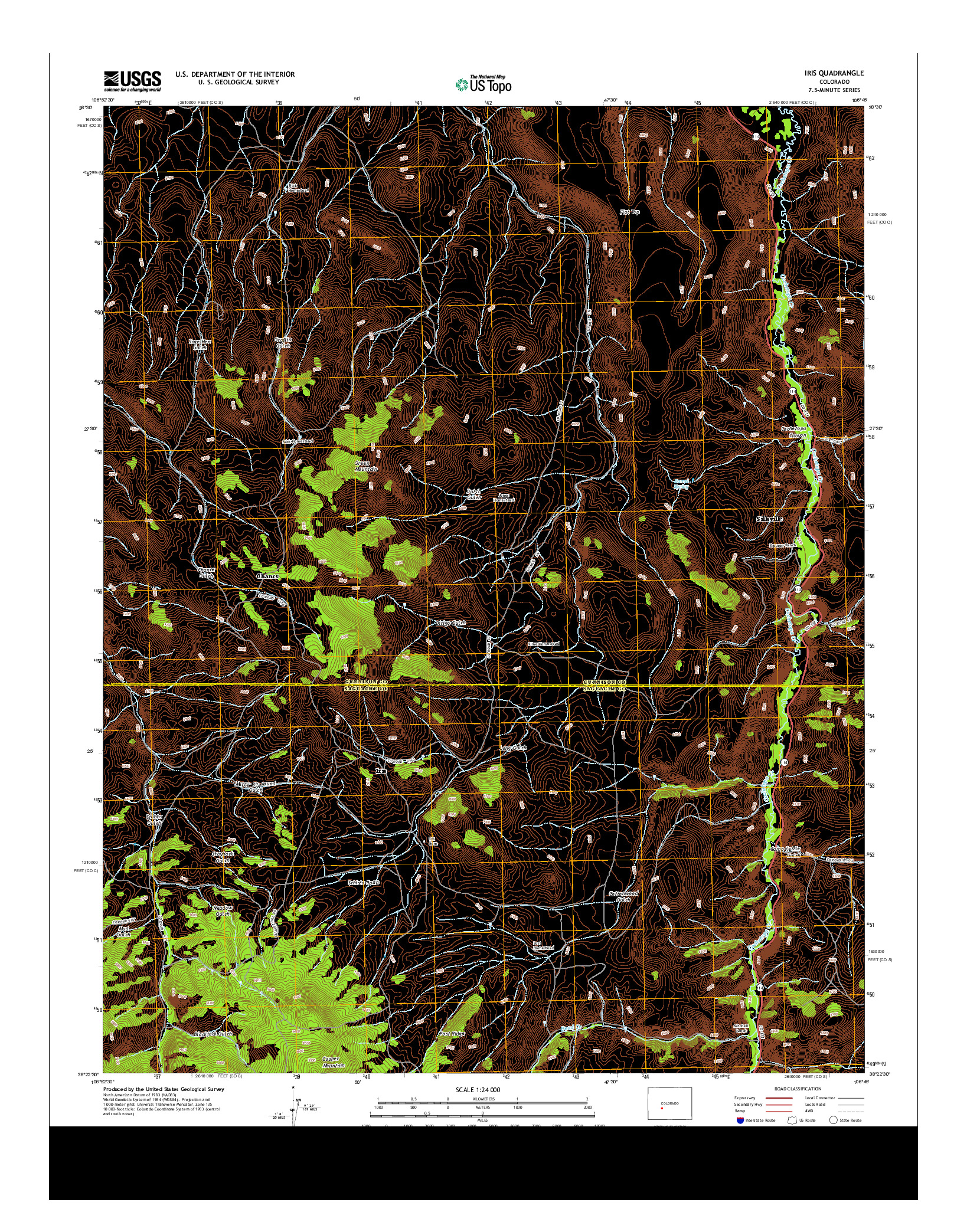 USGS US TOPO 7.5-MINUTE MAP FOR IRIS, CO 2013