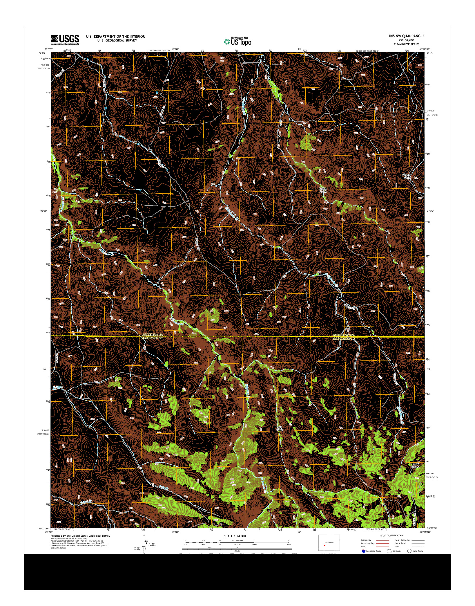 USGS US TOPO 7.5-MINUTE MAP FOR IRIS NW, CO 2013