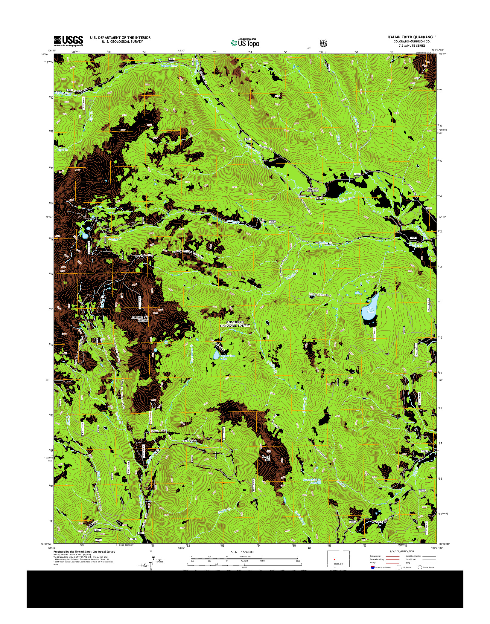 USGS US TOPO 7.5-MINUTE MAP FOR ITALIAN CREEK, CO 2013