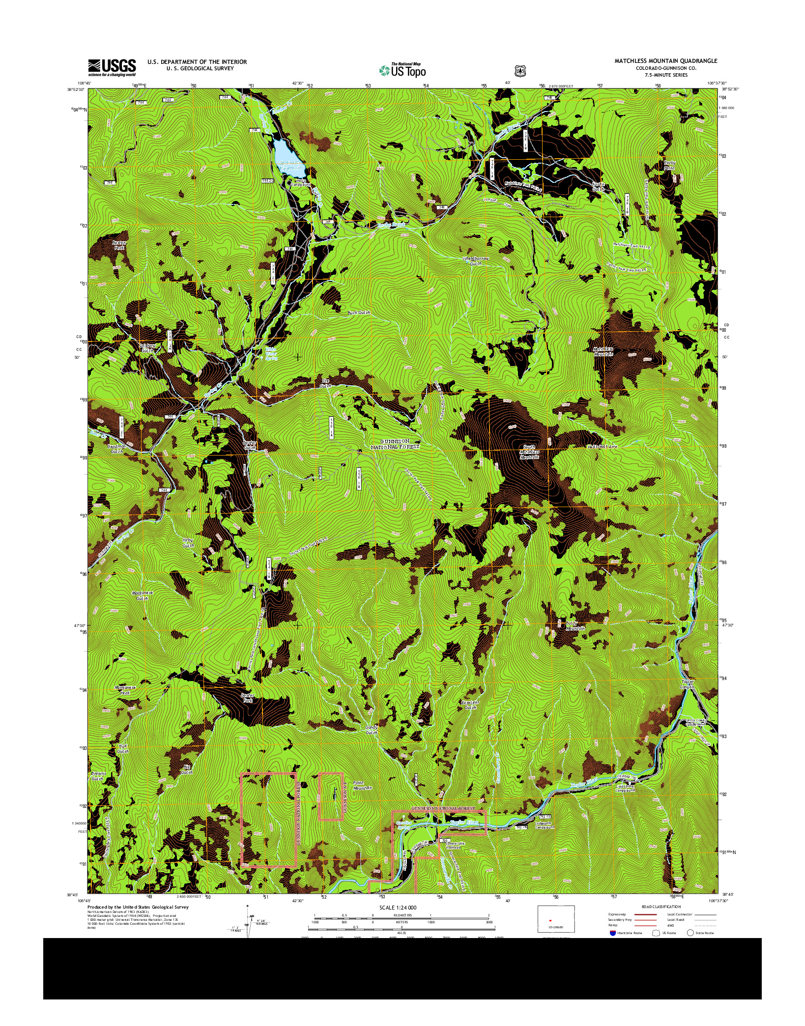 USGS US TOPO 7.5-MINUTE MAP FOR MATCHLESS MOUNTAIN, CO 2013