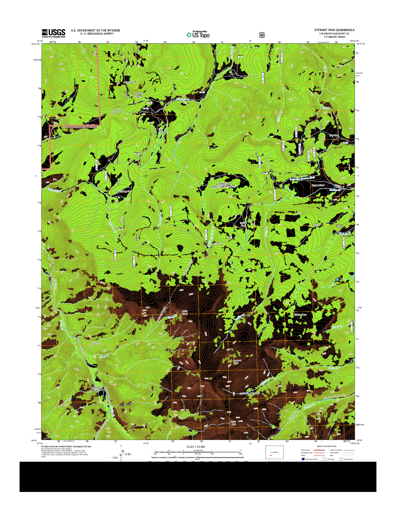USGS US TOPO 7.5-MINUTE MAP FOR STEWART PEAK, CO 2013