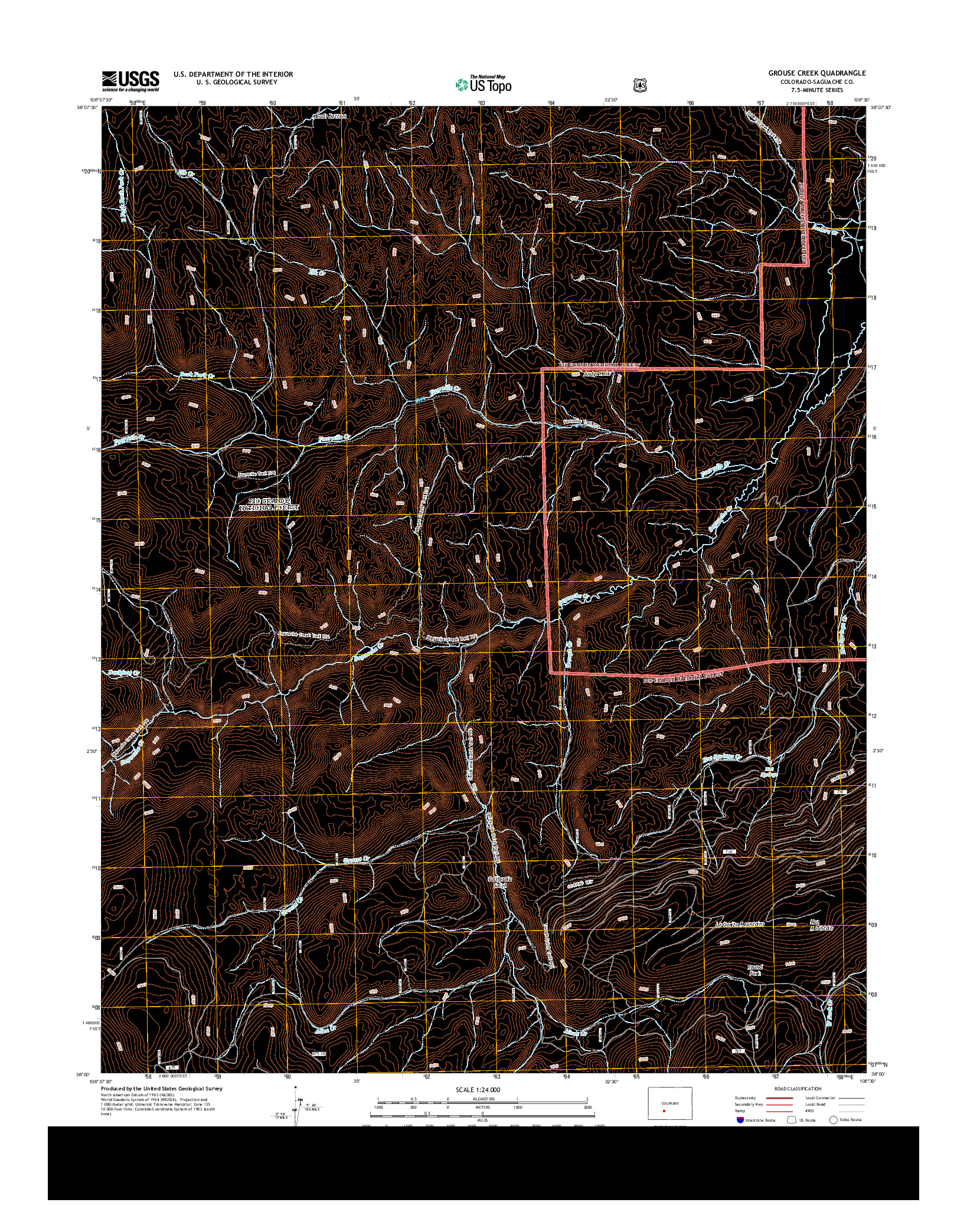 USGS US TOPO 7.5-MINUTE MAP FOR GROUSE CREEK, CO 2013