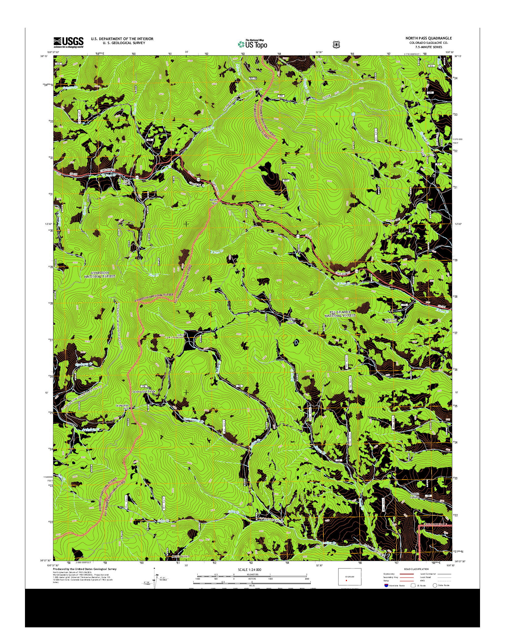 USGS US TOPO 7.5-MINUTE MAP FOR NORTH PASS, CO 2013