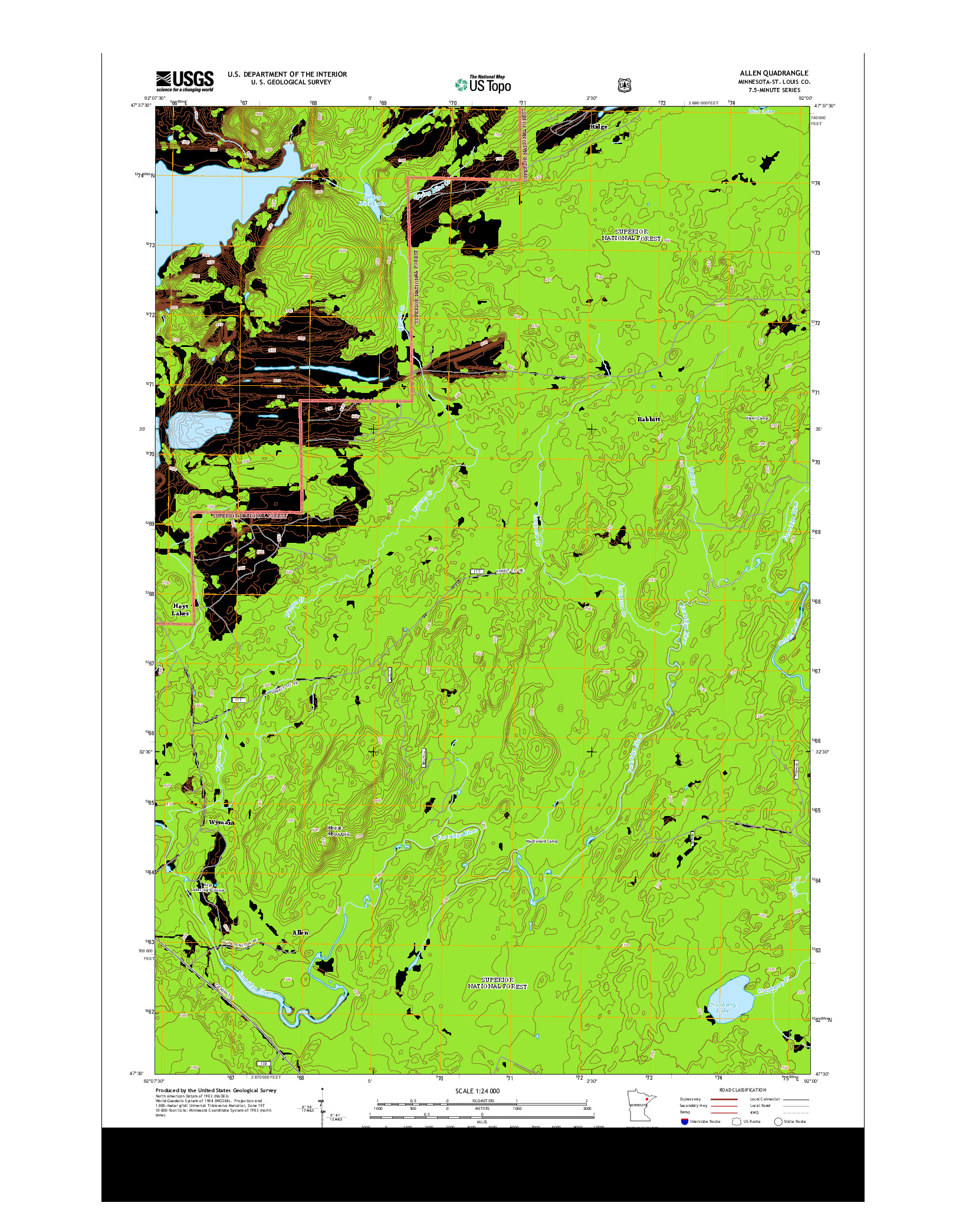 USGS US TOPO 7.5-MINUTE MAP FOR ALLEN, MN 2013