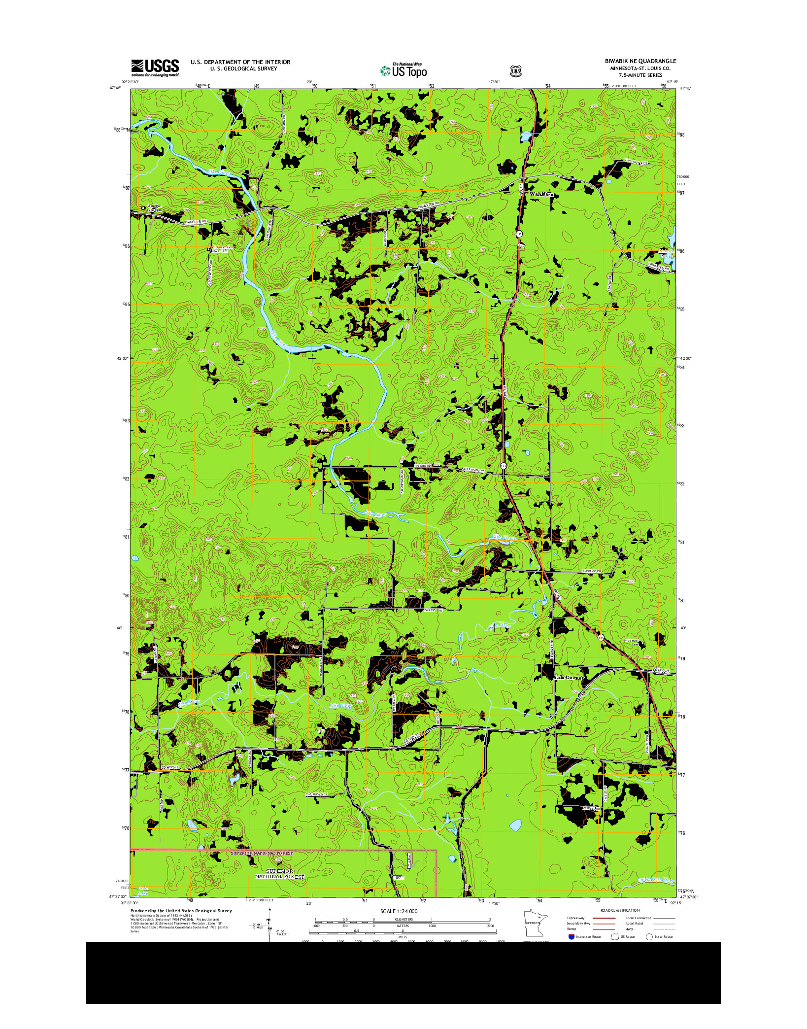 USGS US TOPO 7.5-MINUTE MAP FOR BIWABIK NE, MN 2013