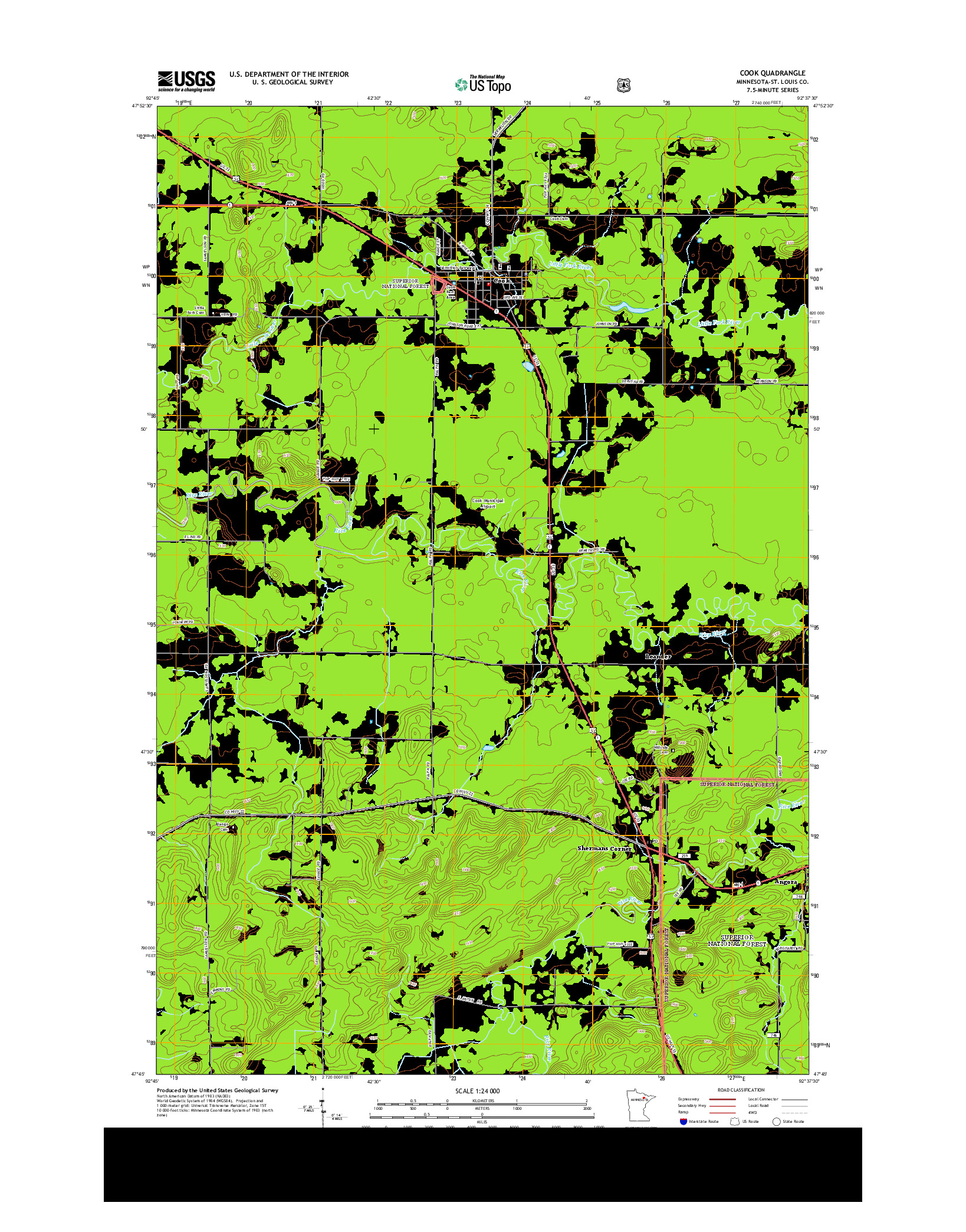 USGS US TOPO 7.5-MINUTE MAP FOR COOK, MN 2013