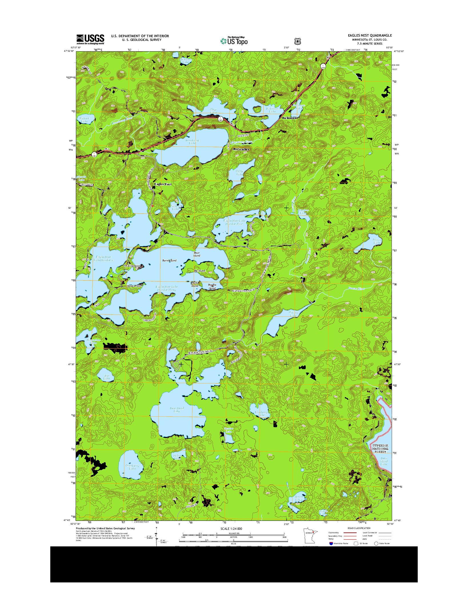 USGS US TOPO 7.5-MINUTE MAP FOR EAGLES NEST, MN 2013