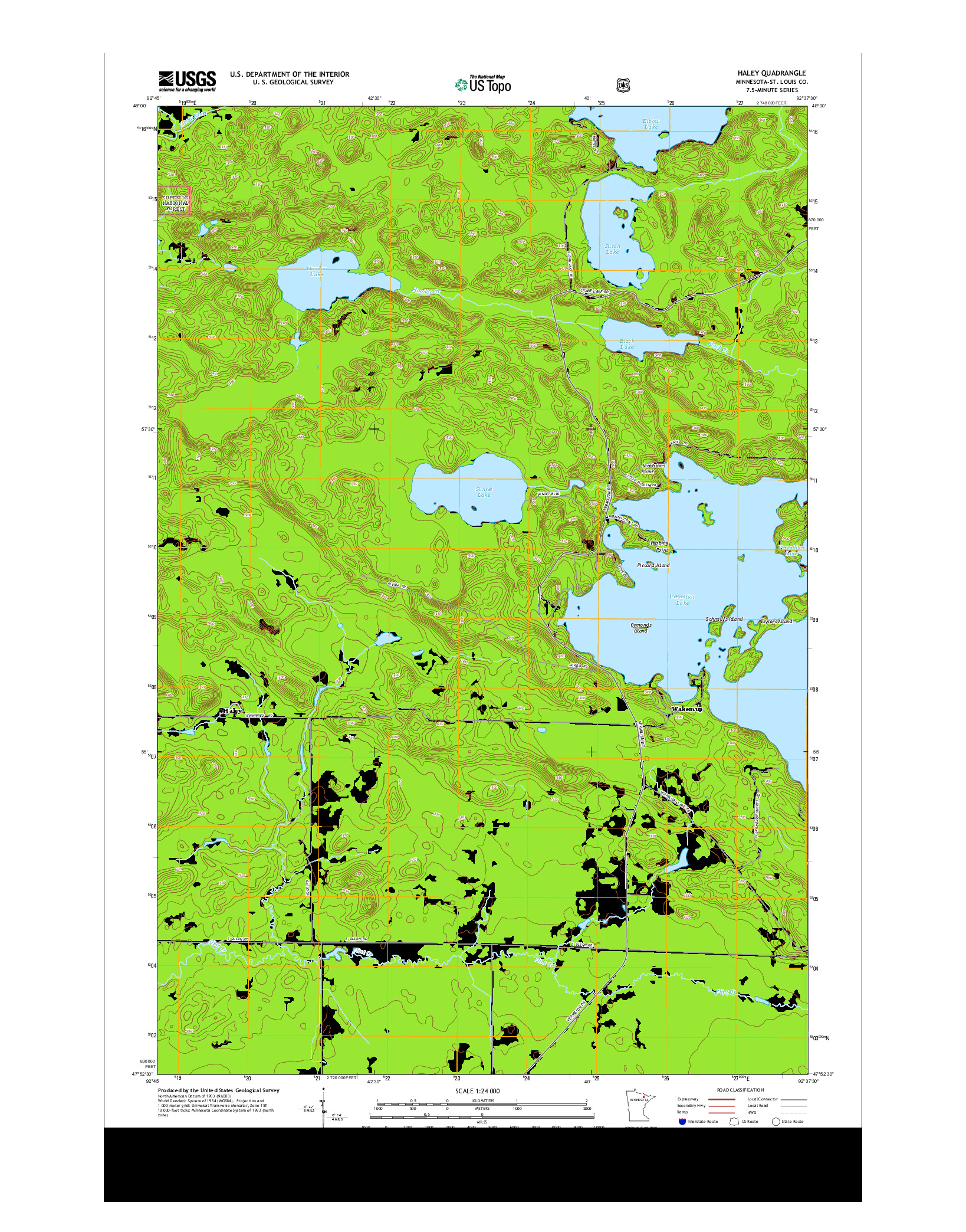 USGS US TOPO 7.5-MINUTE MAP FOR HALEY, MN 2013