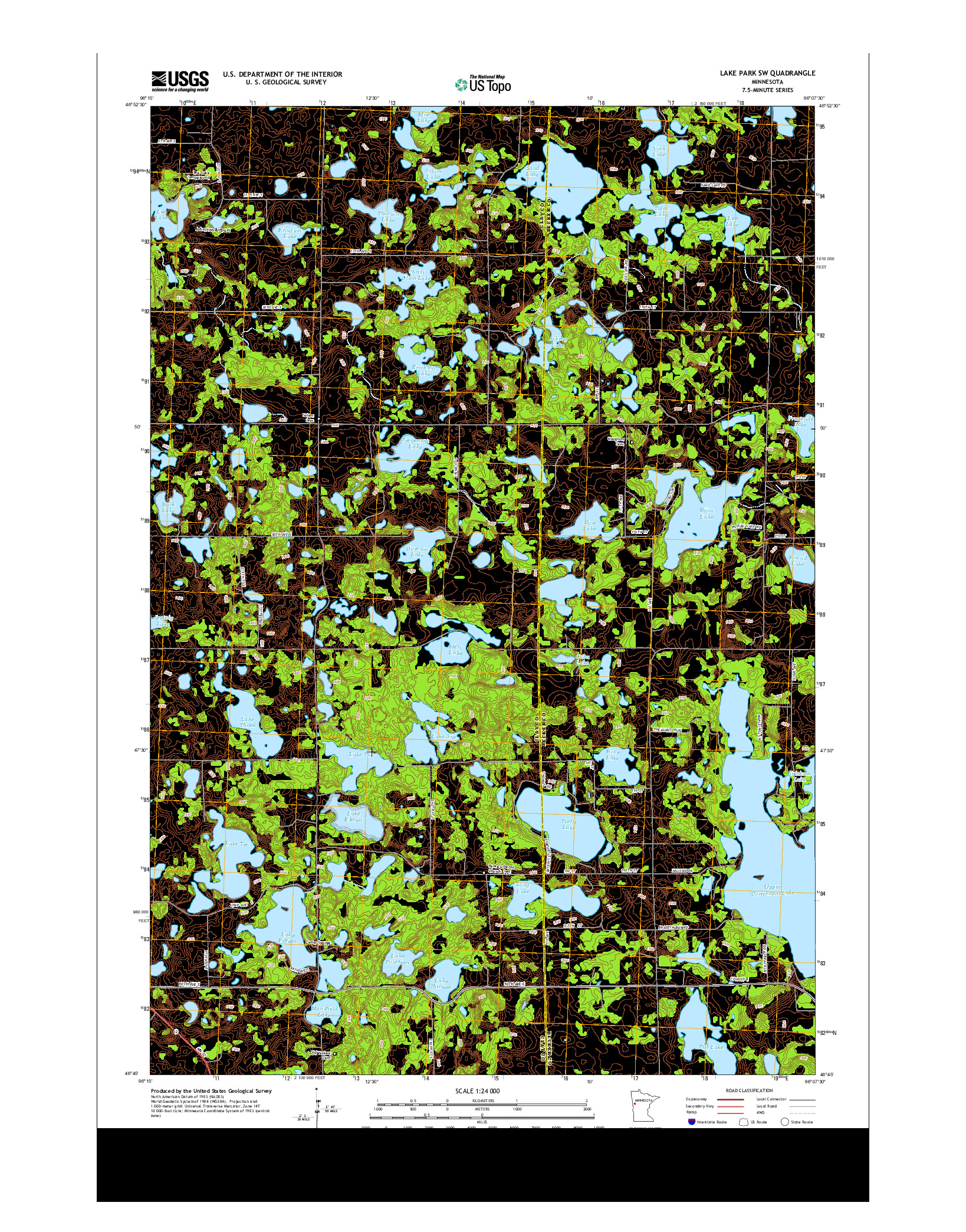 USGS US TOPO 7.5-MINUTE MAP FOR LAKE PARK SW, MN 2013