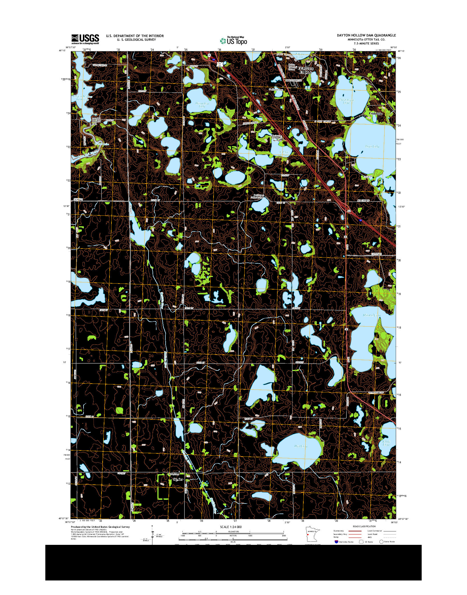 USGS US TOPO 7.5-MINUTE MAP FOR DAYTON HOLLOW DAM, MN 2013