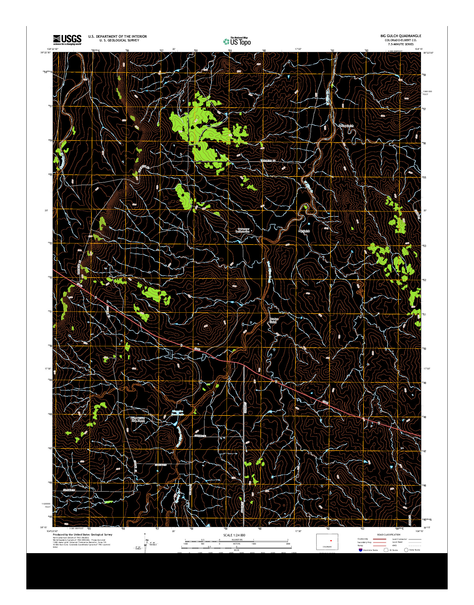 USGS US TOPO 7.5-MINUTE MAP FOR BIG GULCH, CO 2013