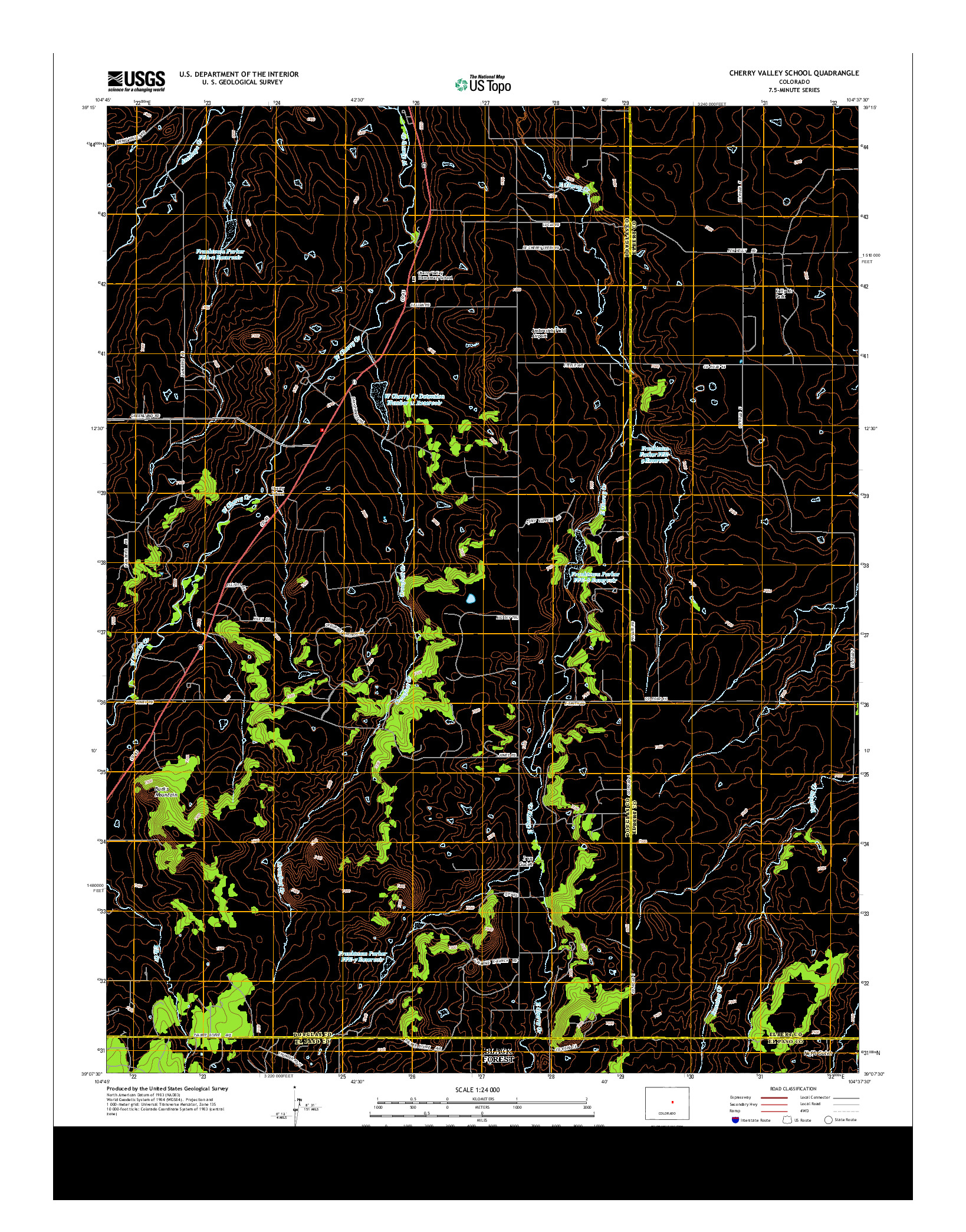 USGS US TOPO 7.5-MINUTE MAP FOR CHERRY VALLEY SCHOOL, CO 2013