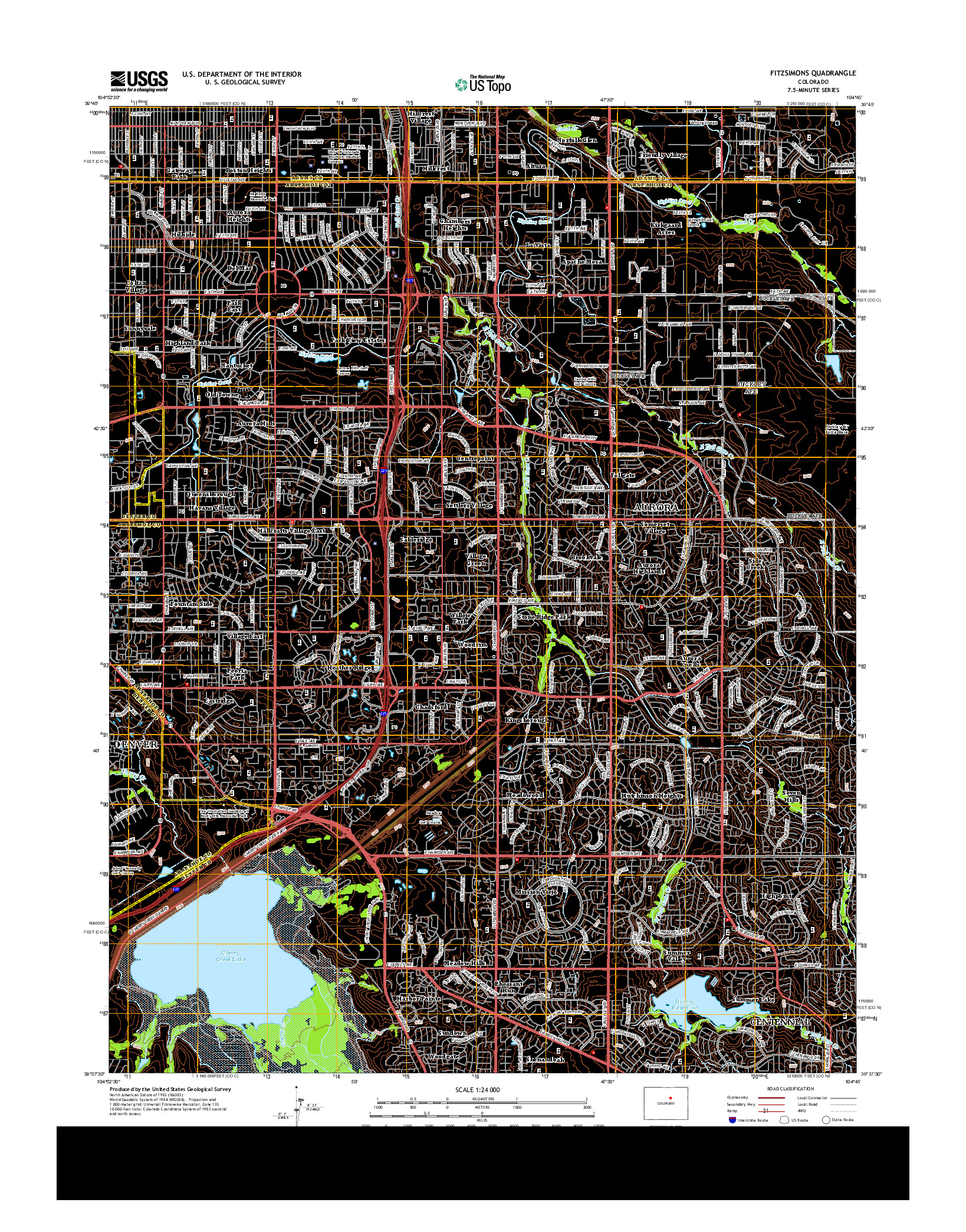 USGS US TOPO 7.5-MINUTE MAP FOR FITZSIMONS, CO 2013