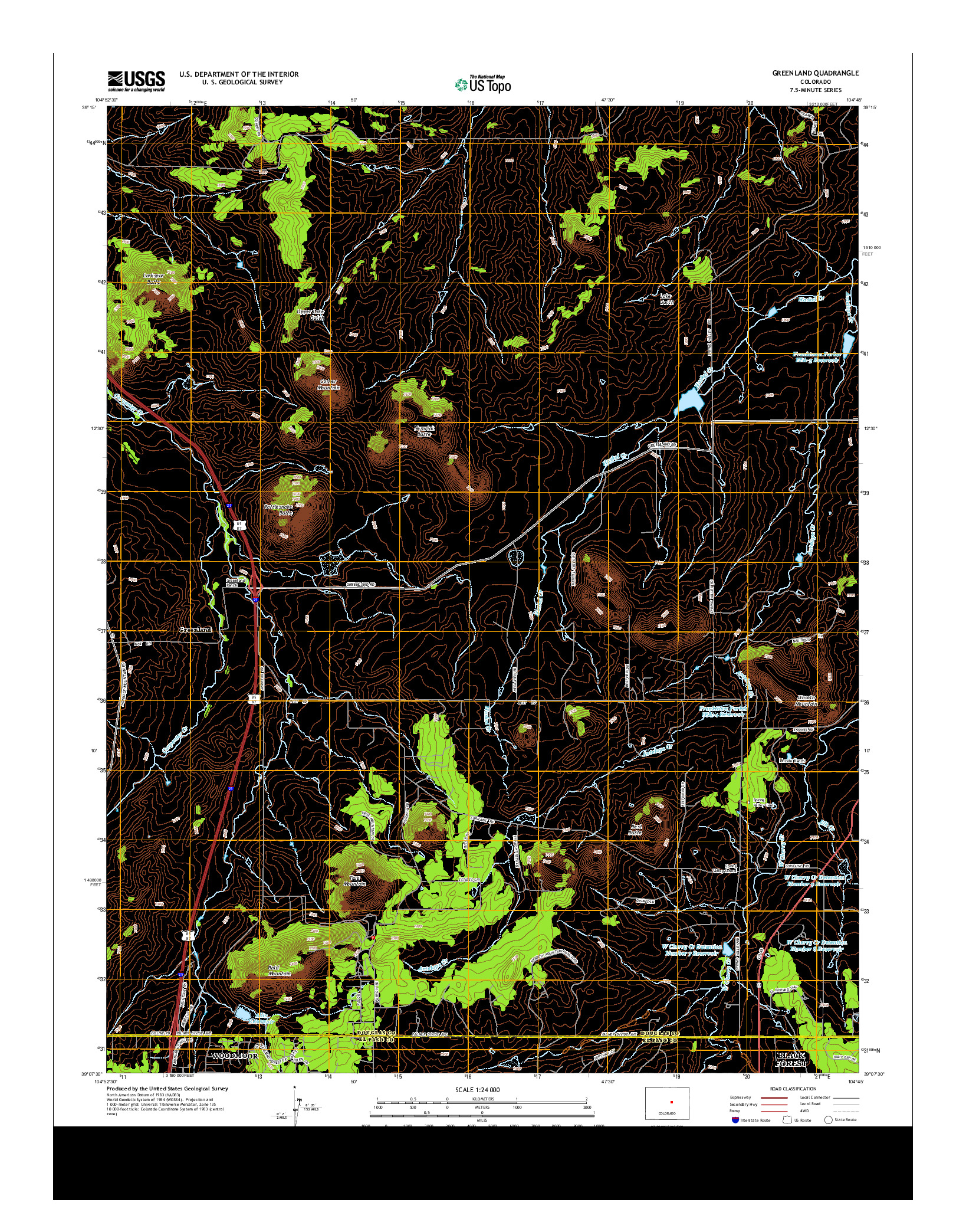 USGS US TOPO 7.5-MINUTE MAP FOR GREENLAND, CO 2013